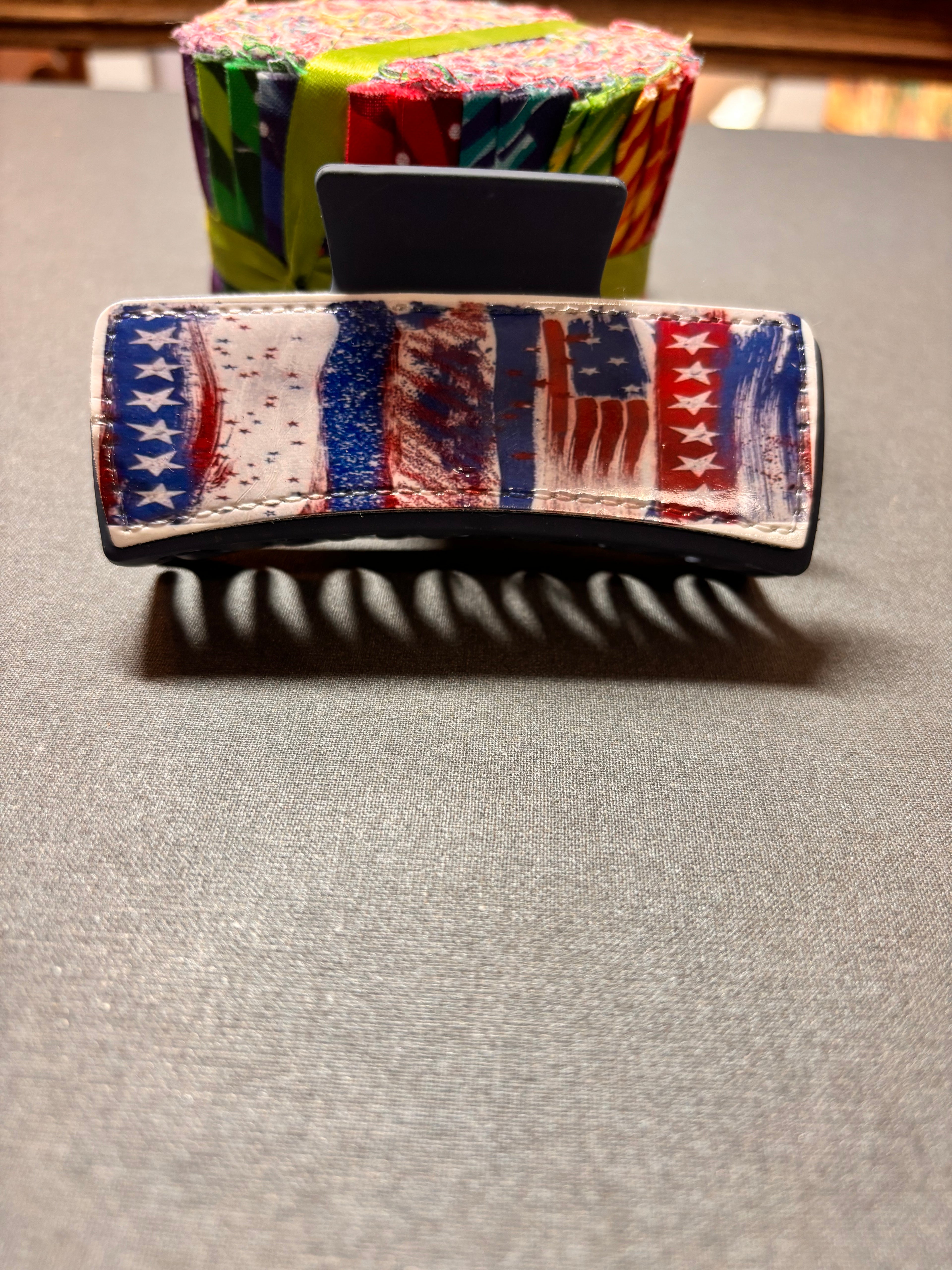 Red, White, and Blue sublimation Hairclip