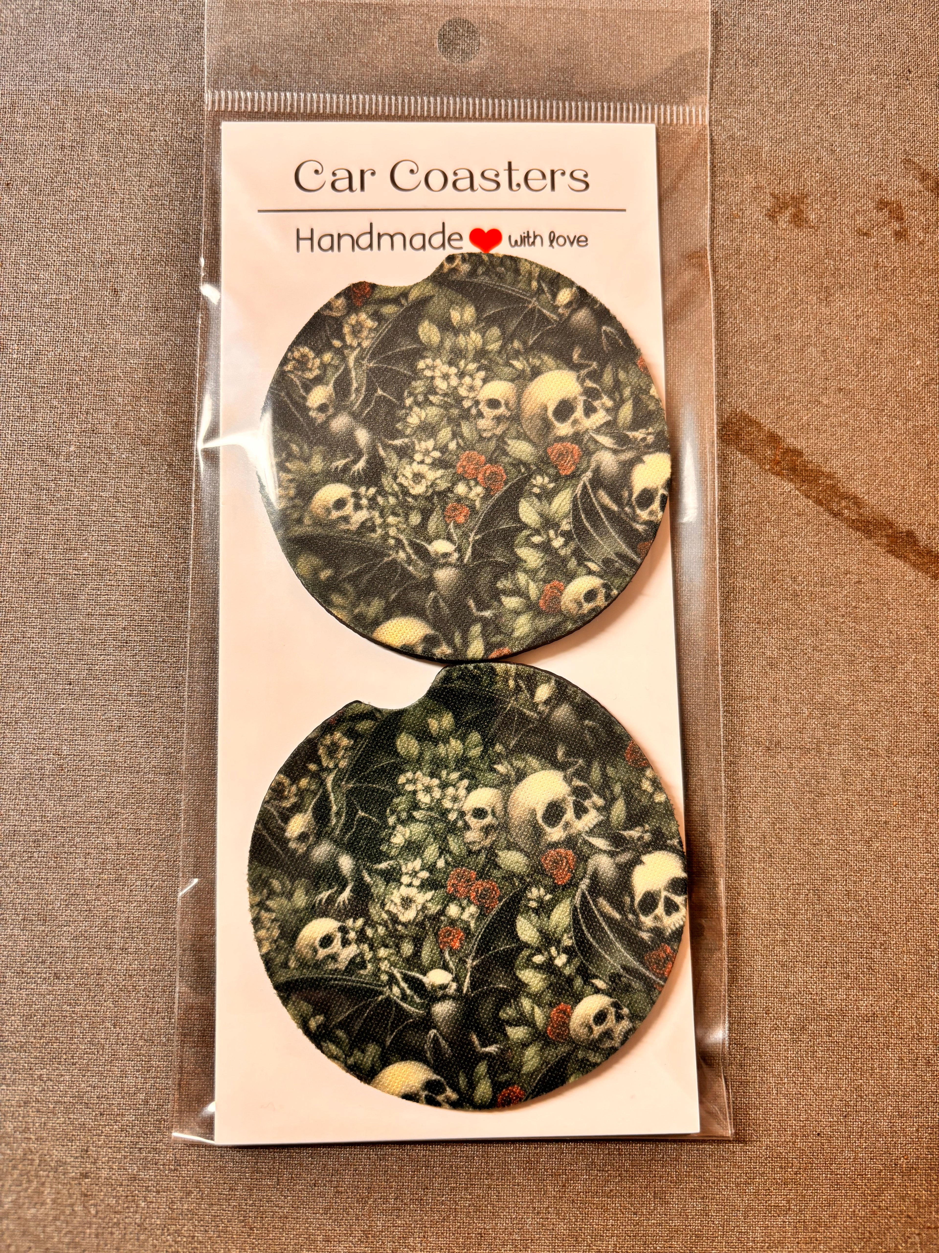 Skull designed car coasters