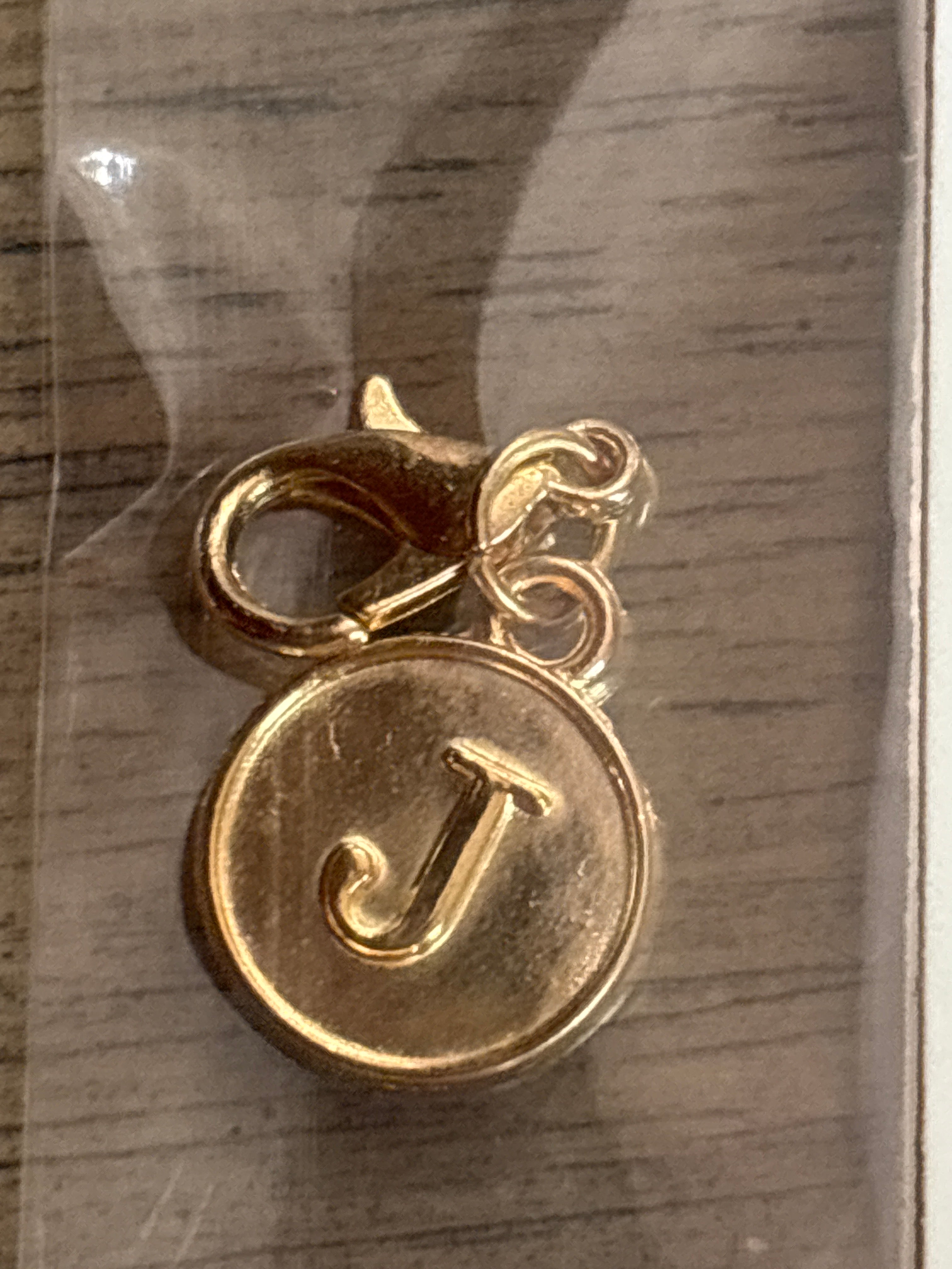J gold charm