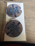 Built dad tough car coasters