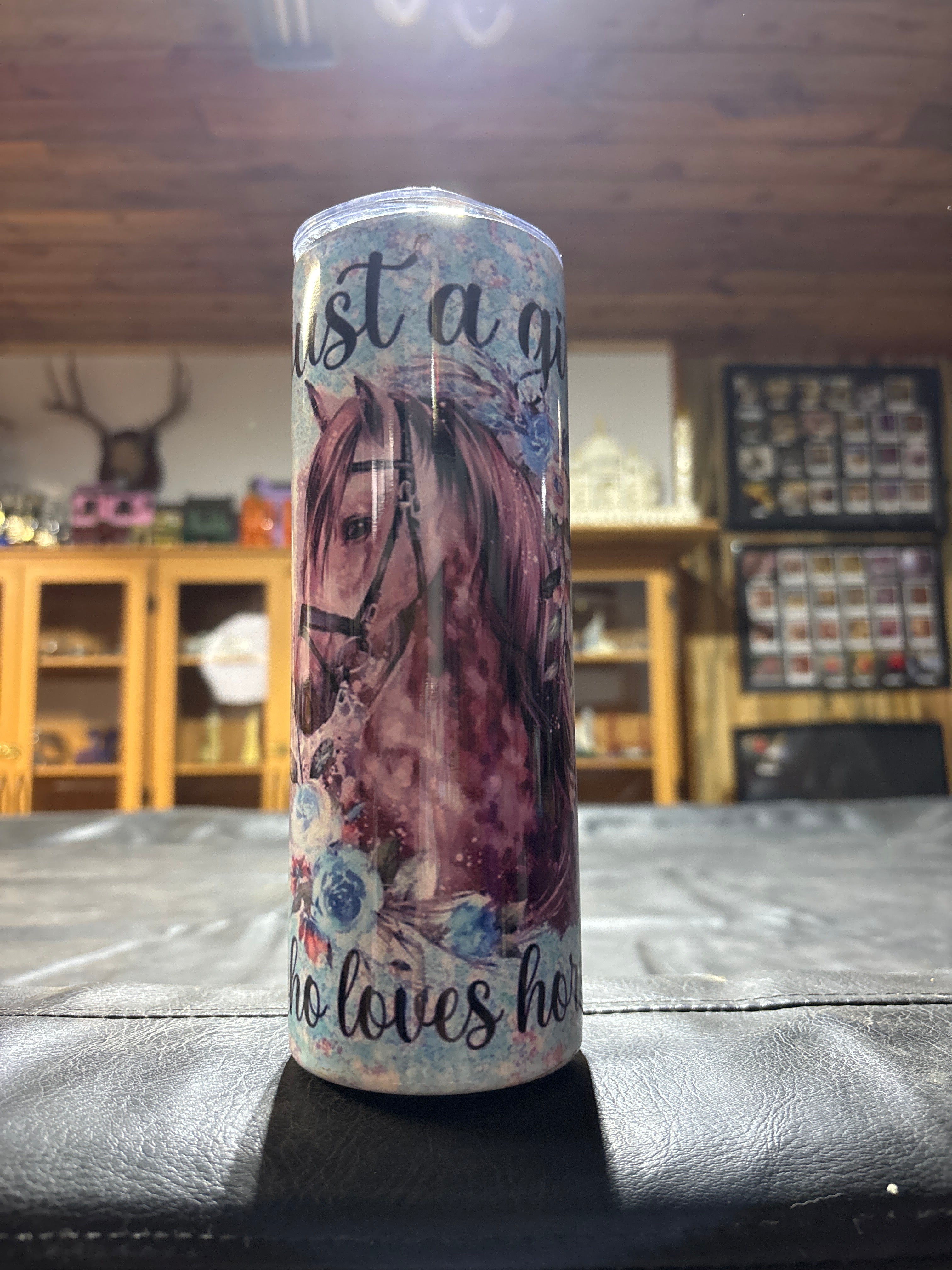 20oz just a girl who loves horses tumbler