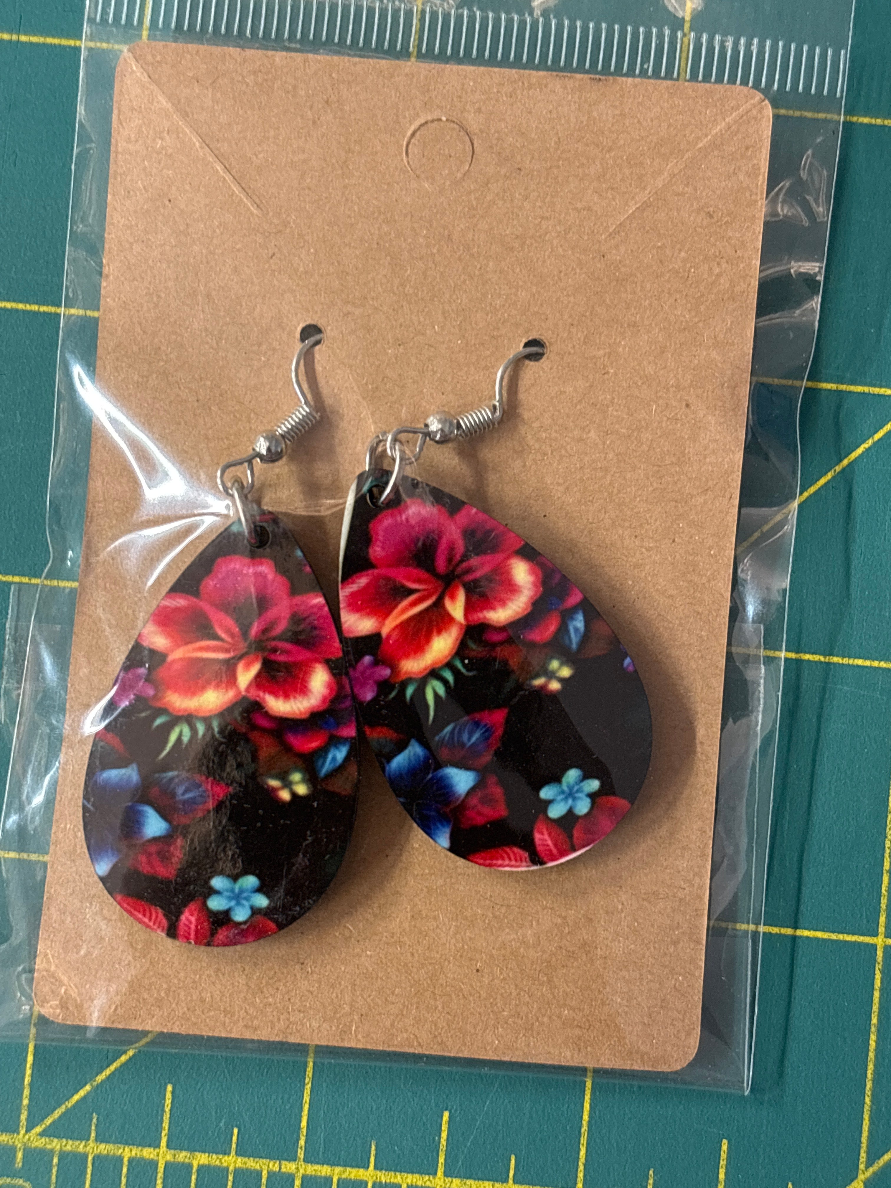 Sublimation flower earrings