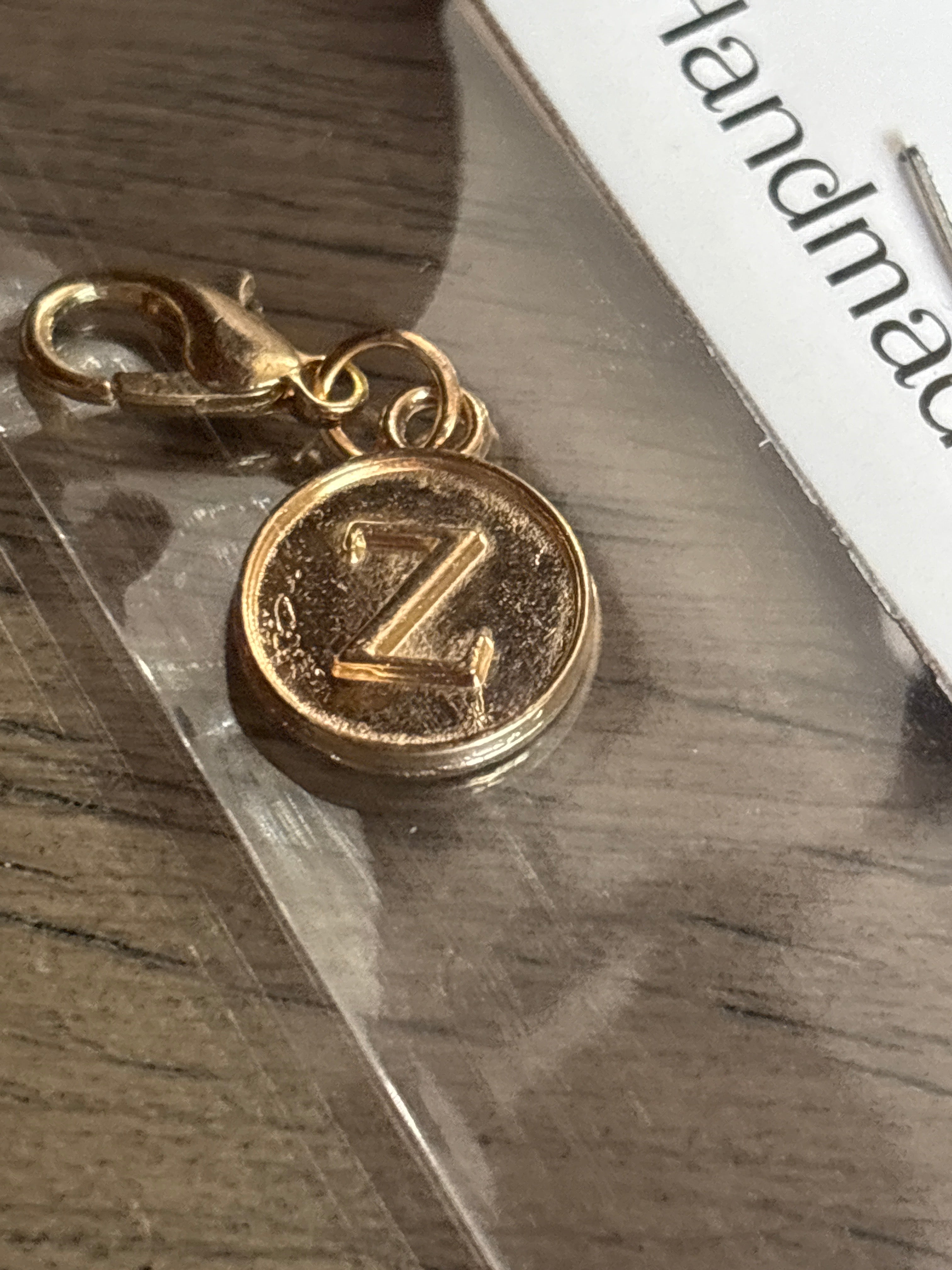 Gold Z charm