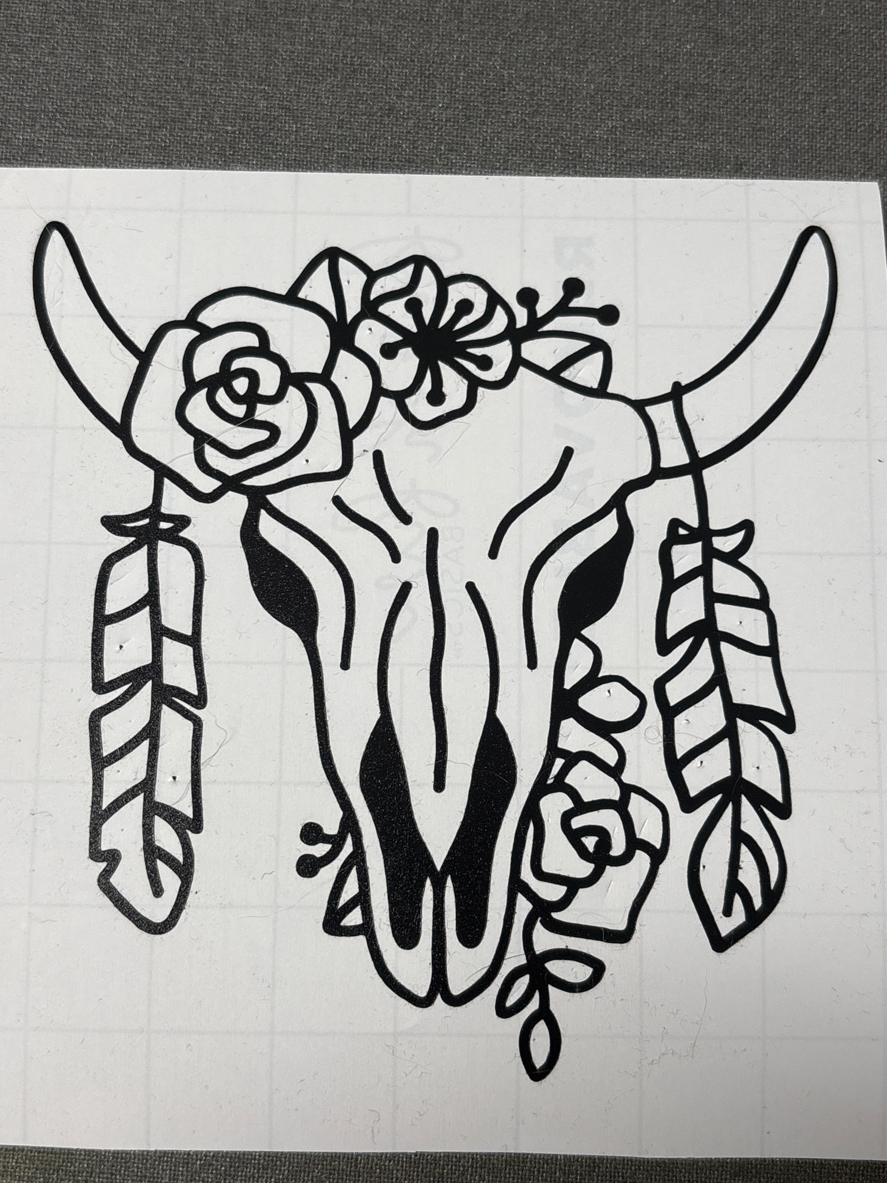 Bull skull decal