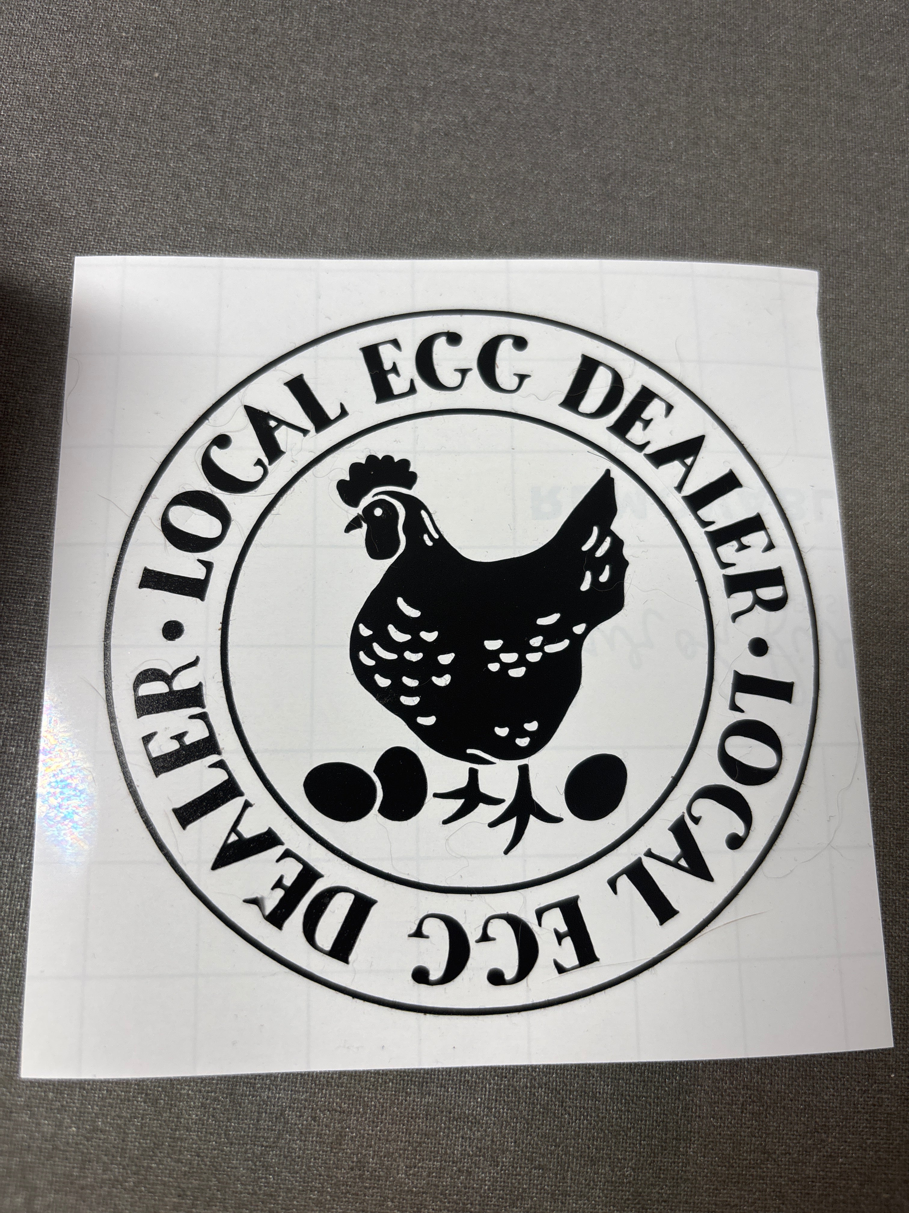 Local egg dealer decal