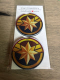 Captain Marvel car coasters