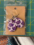 Sublimation purple rose earrings