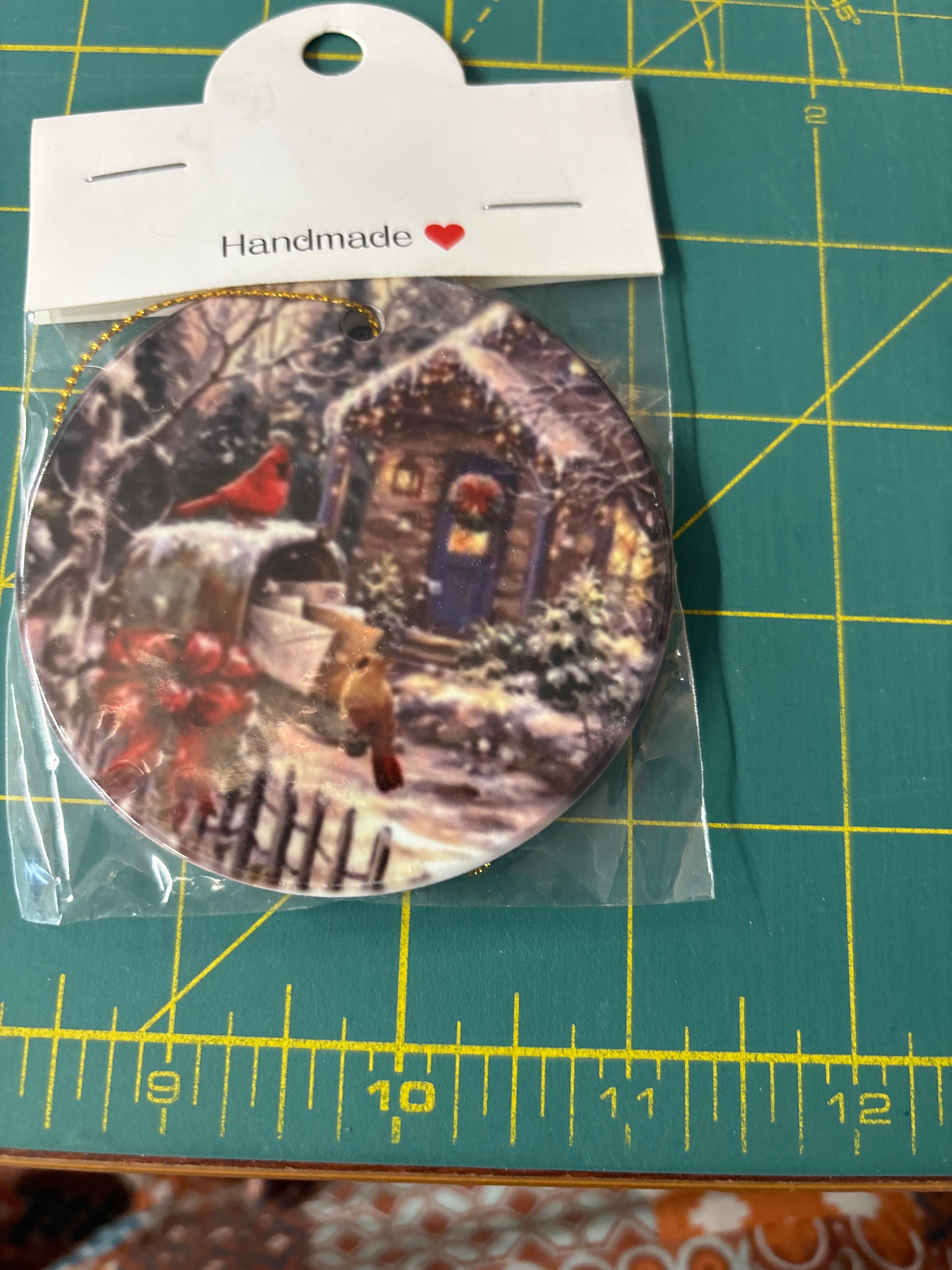 Sublimation house with mailbox ornament