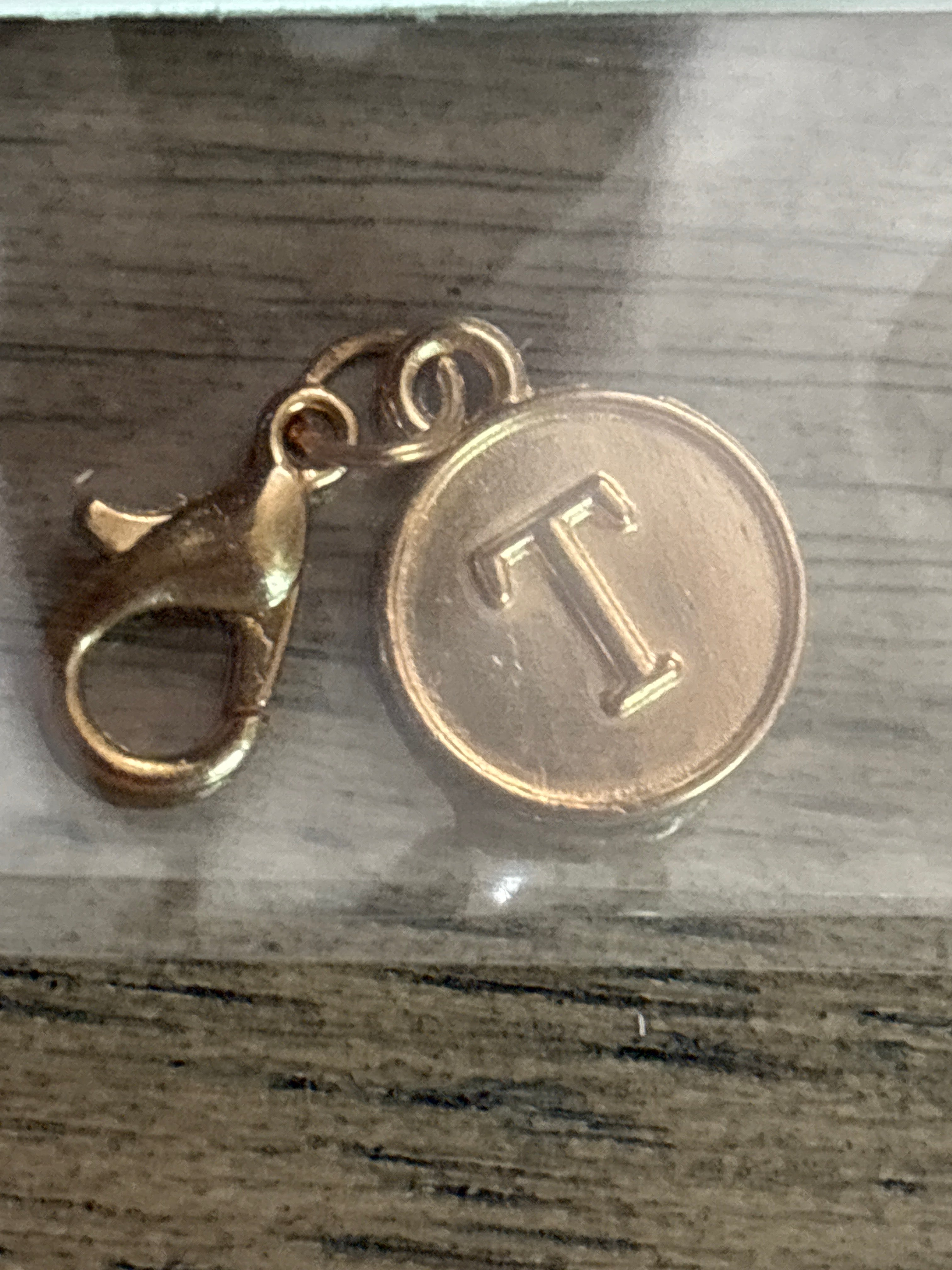 Gold t charm