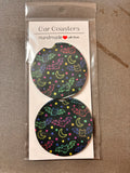 Glow in the dark bats car coasters