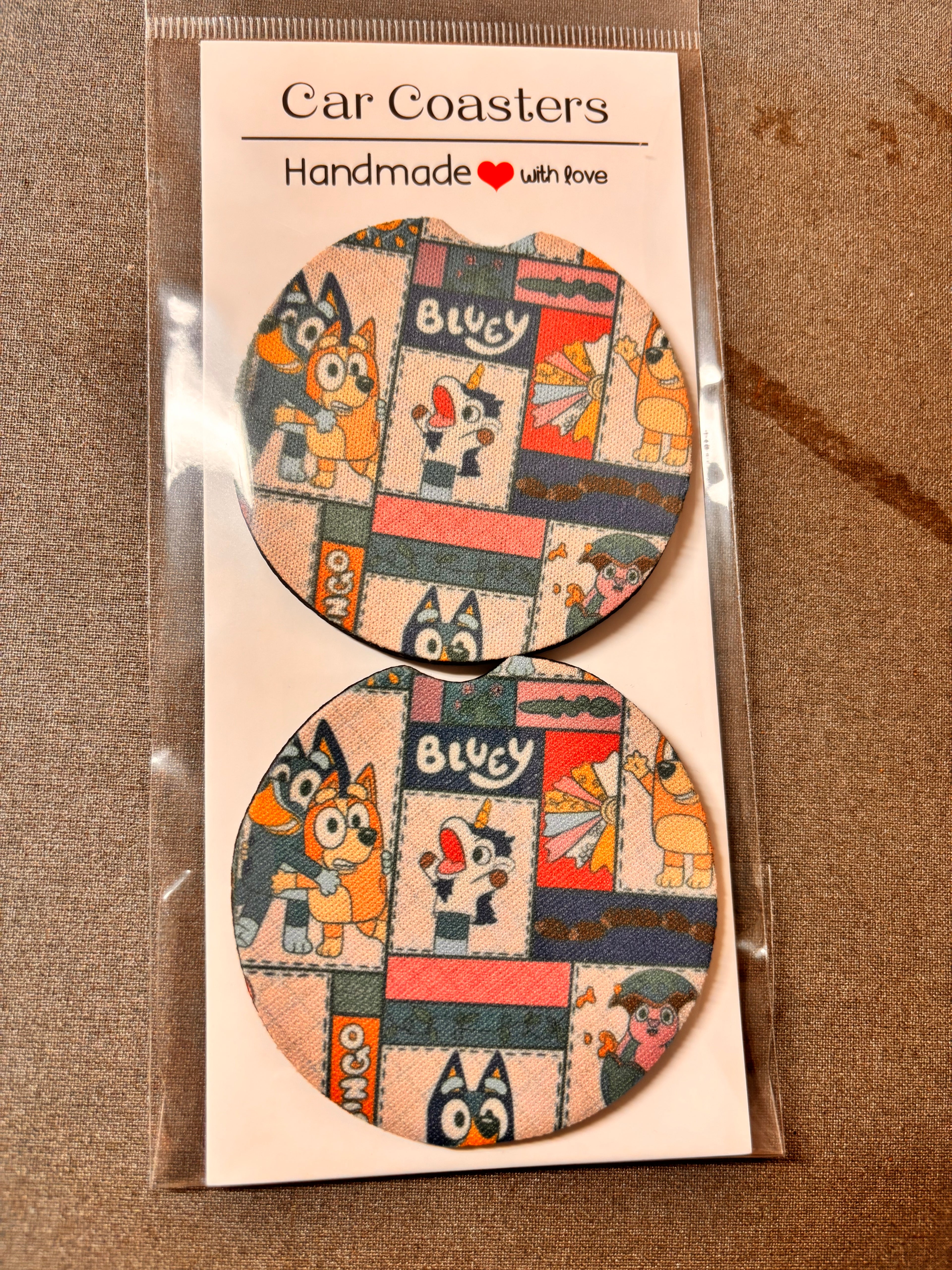 Bluey car coasters