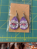 Sublimation gun powder and lead earrings