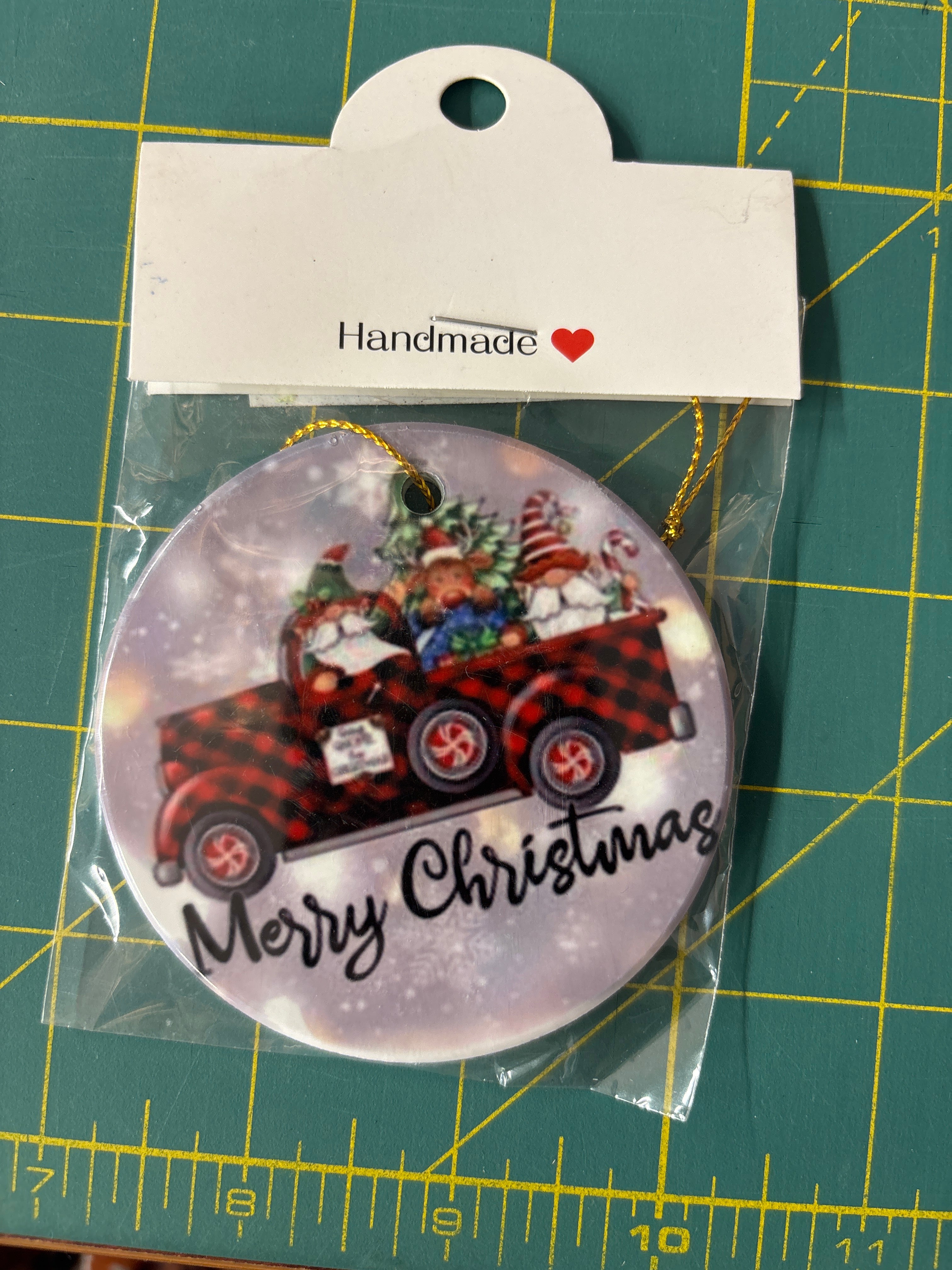 Christmas truck with pals sublimation ornaments