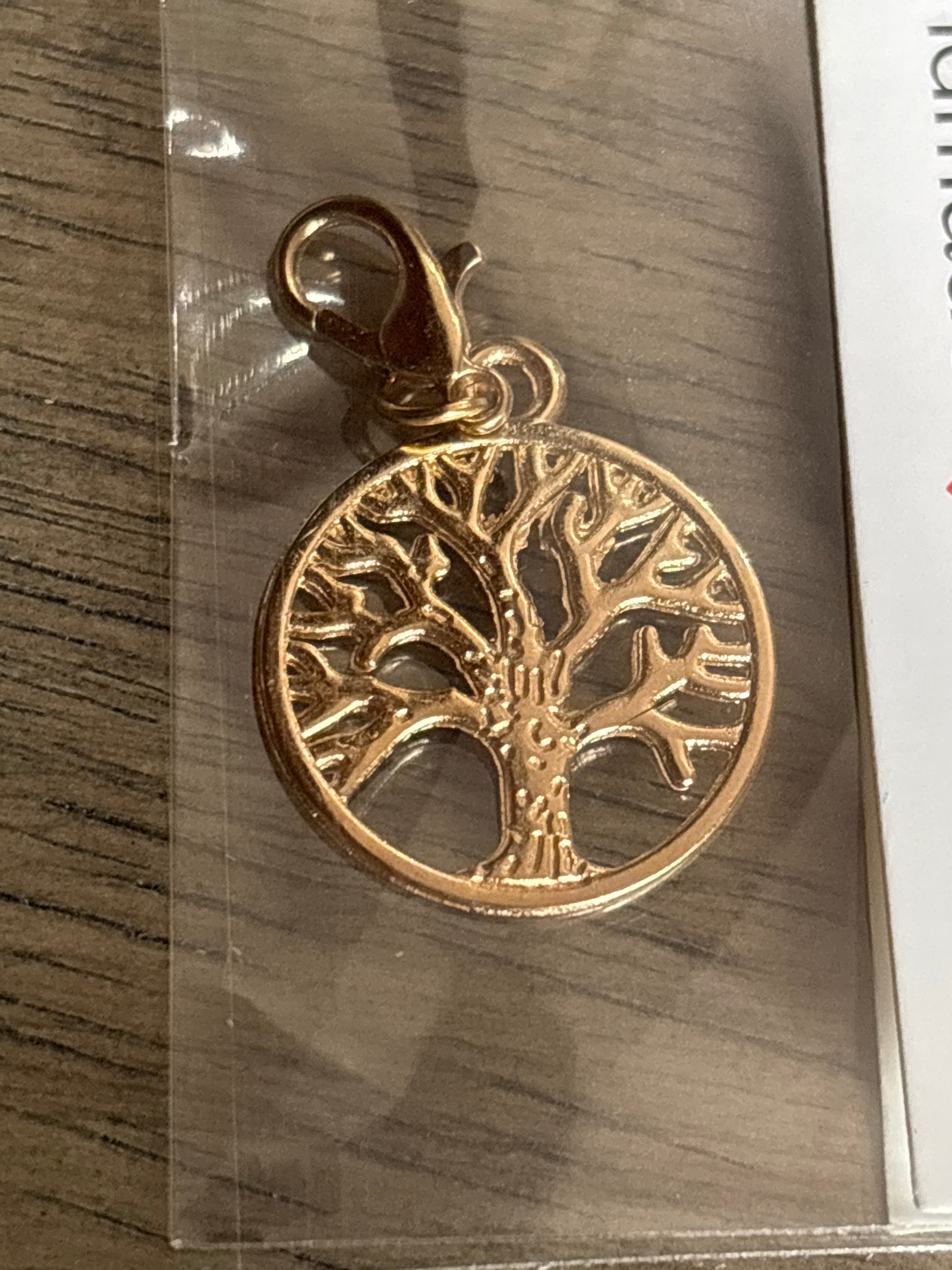 Gold tree of life charm