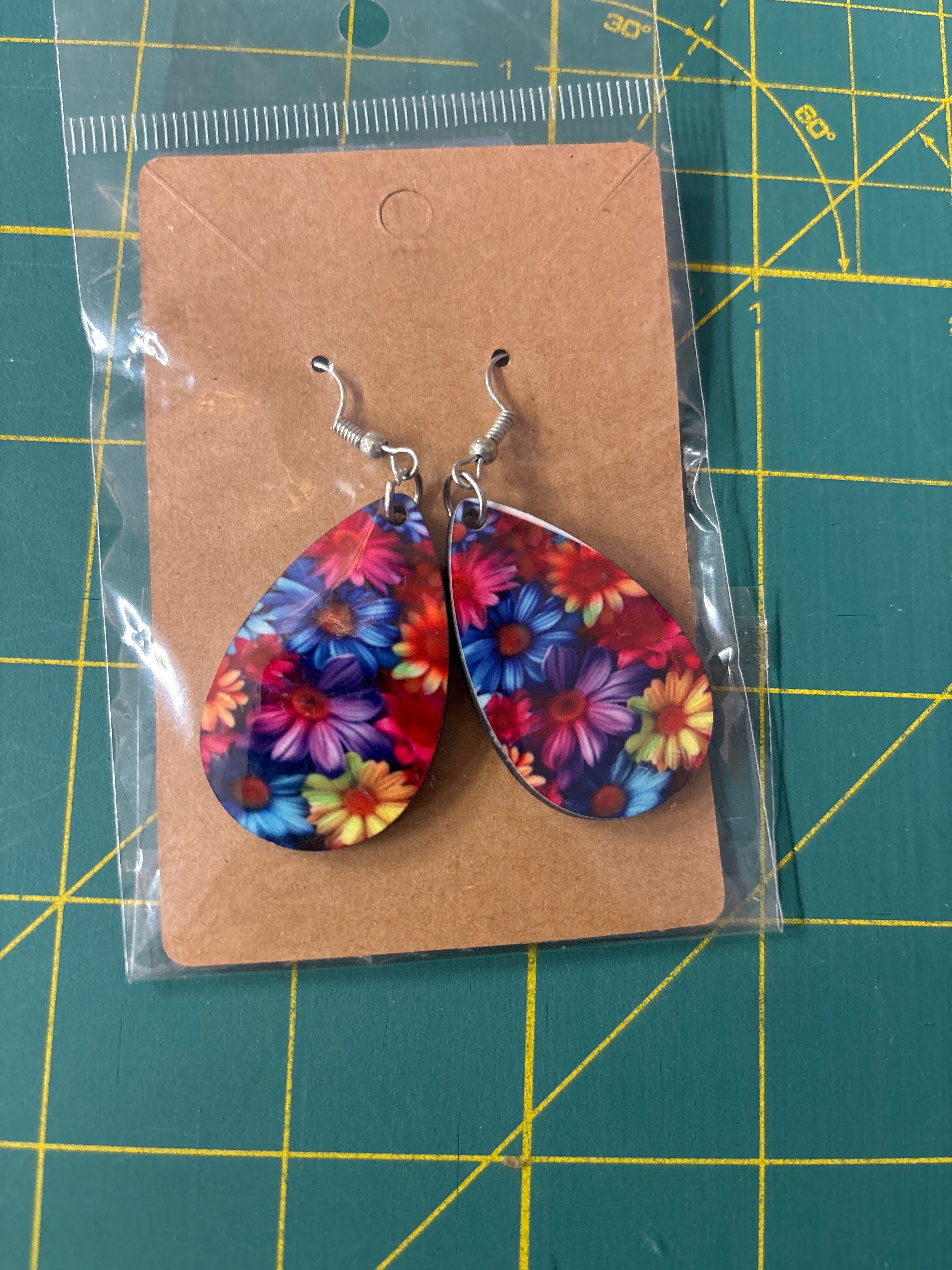 Sublimation flower earrings