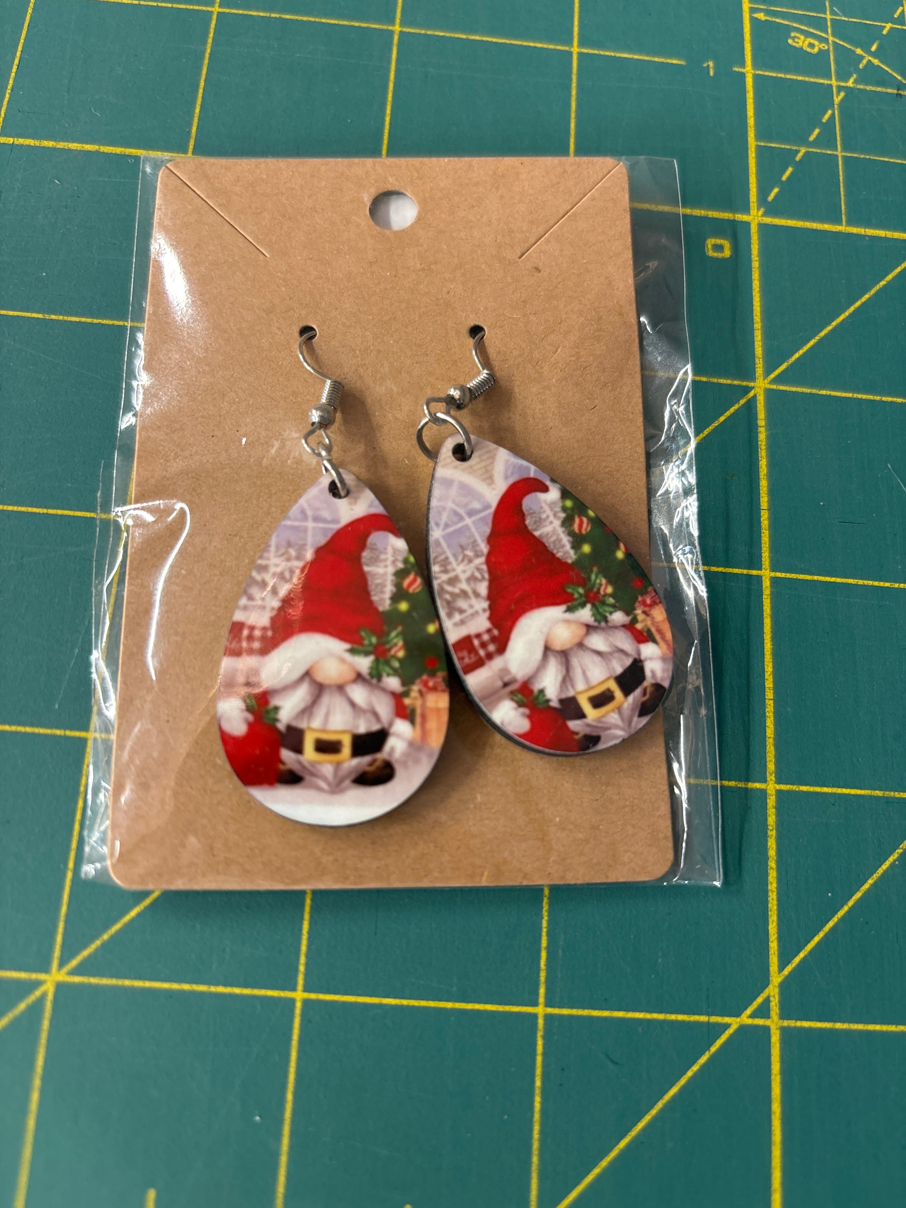 Sublimation Santa gnomes earrings