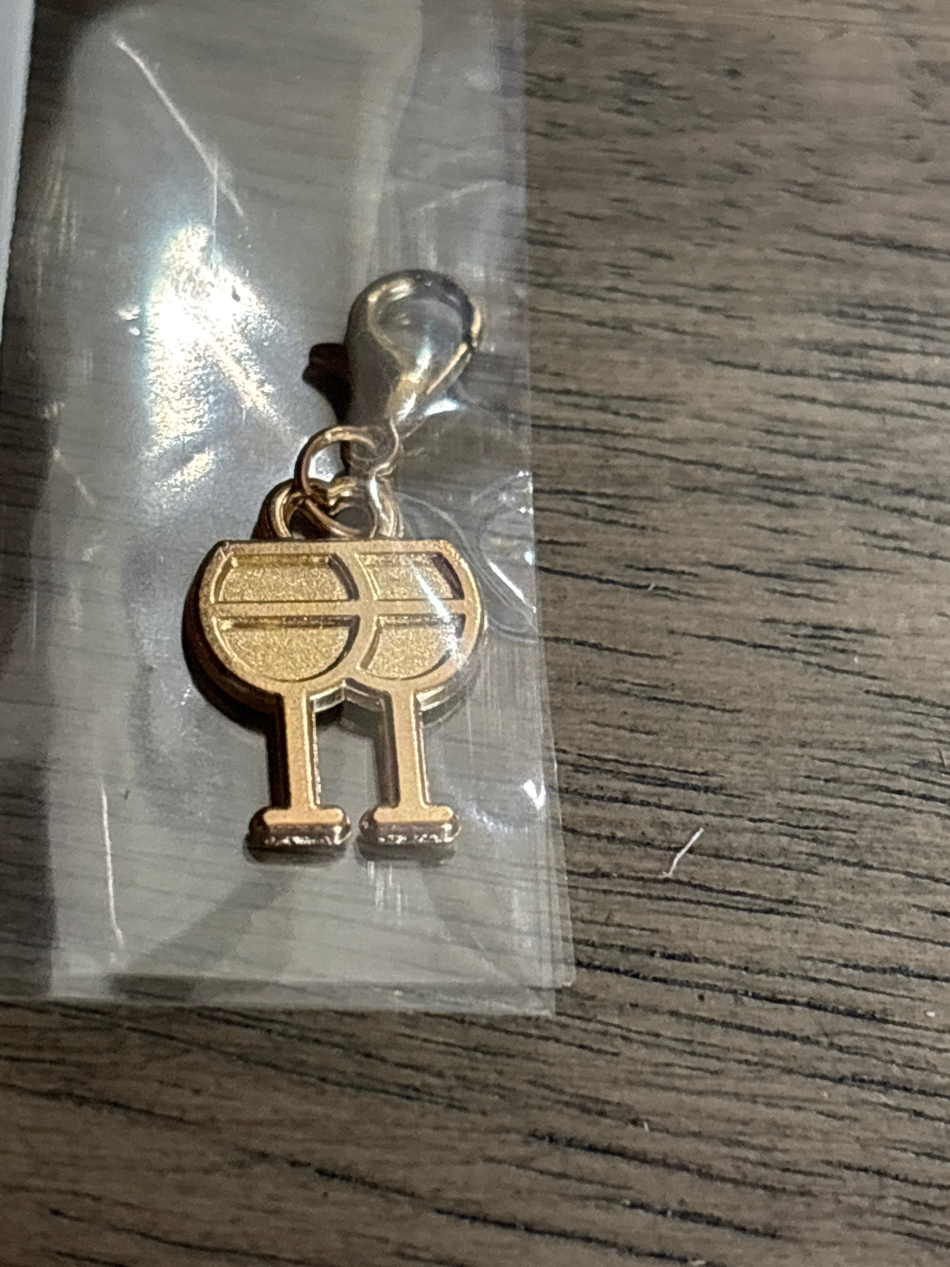 Wine glass charm