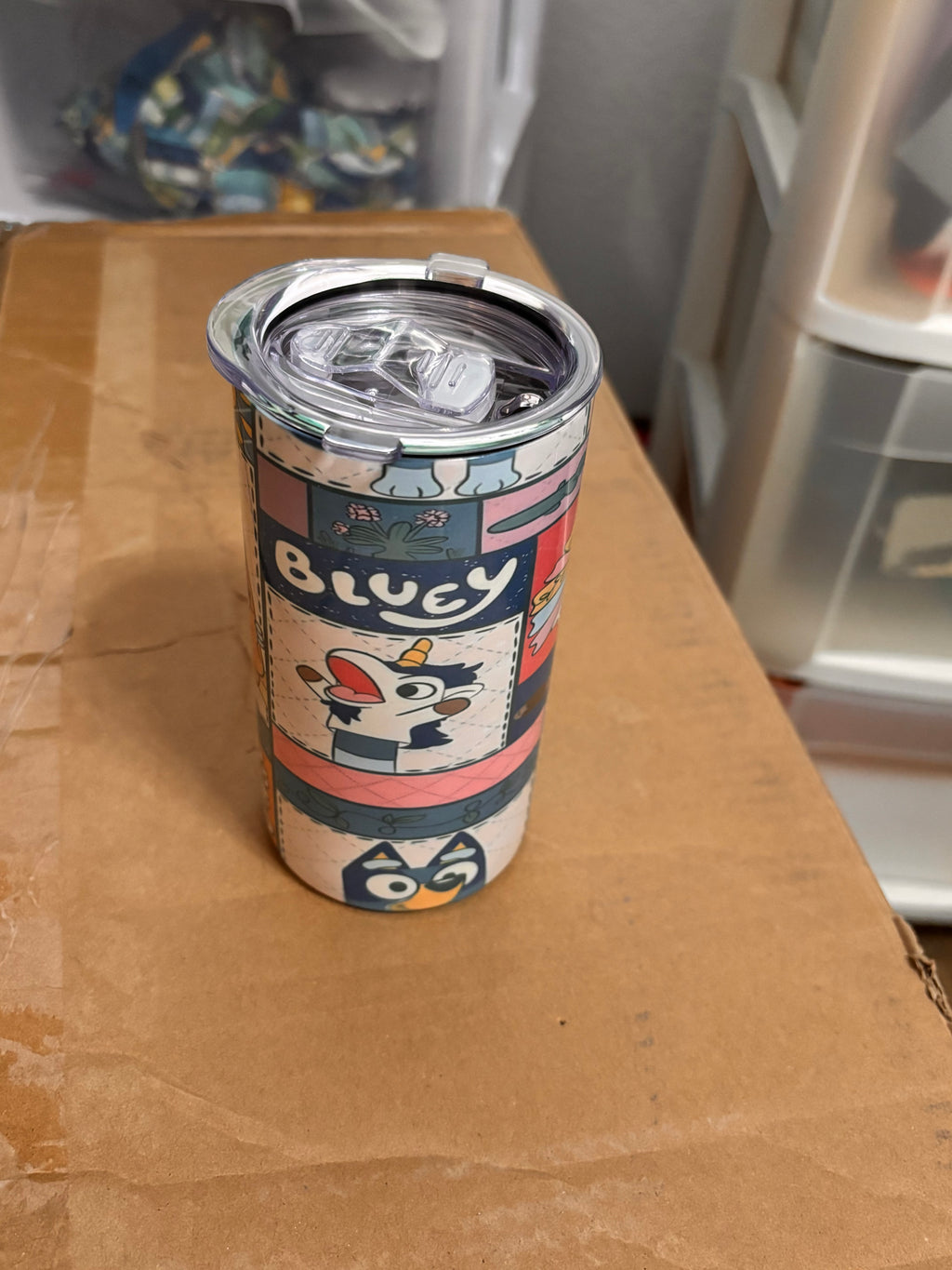 Blue Collage Sippy