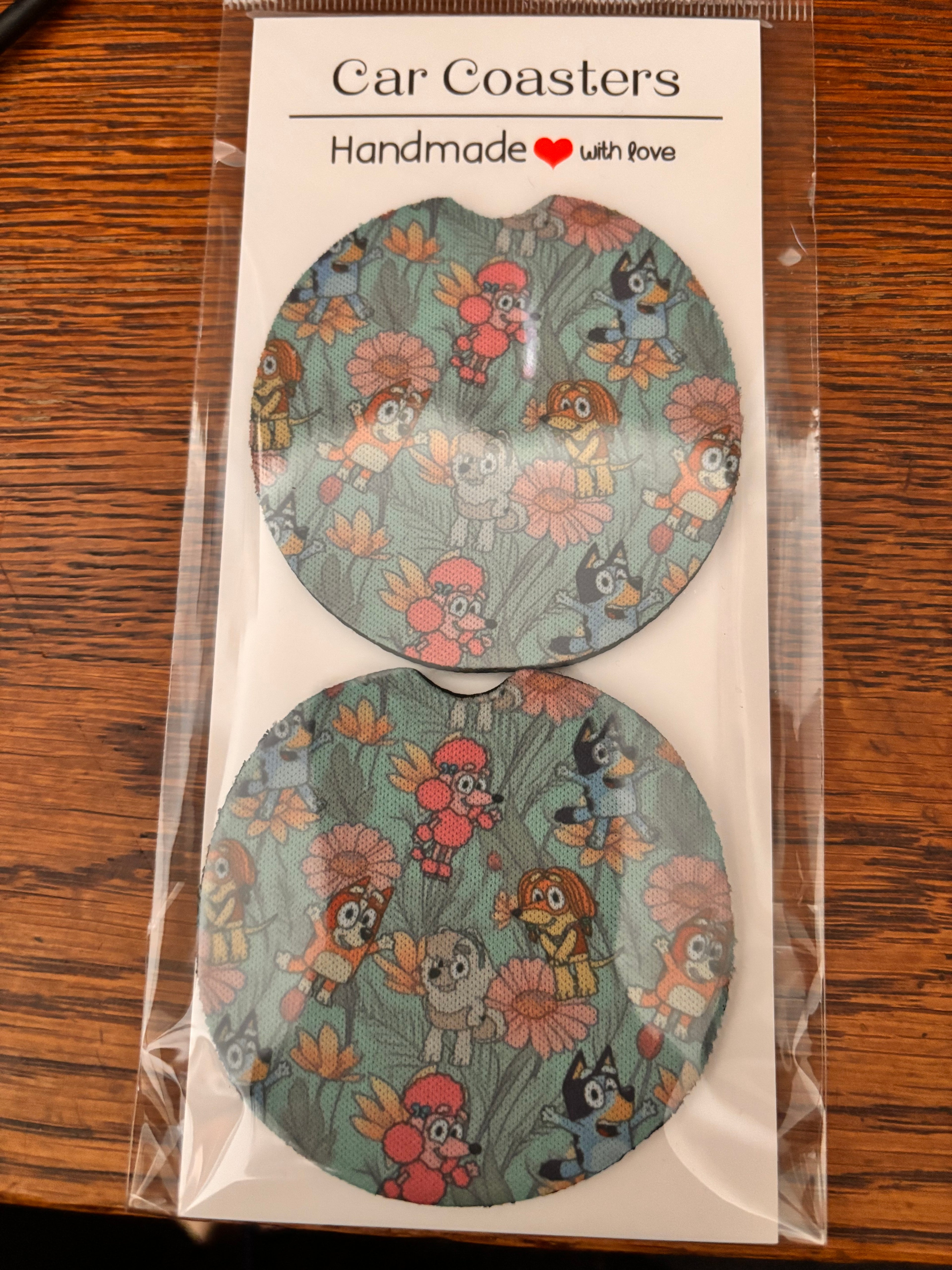Bluey car coasters