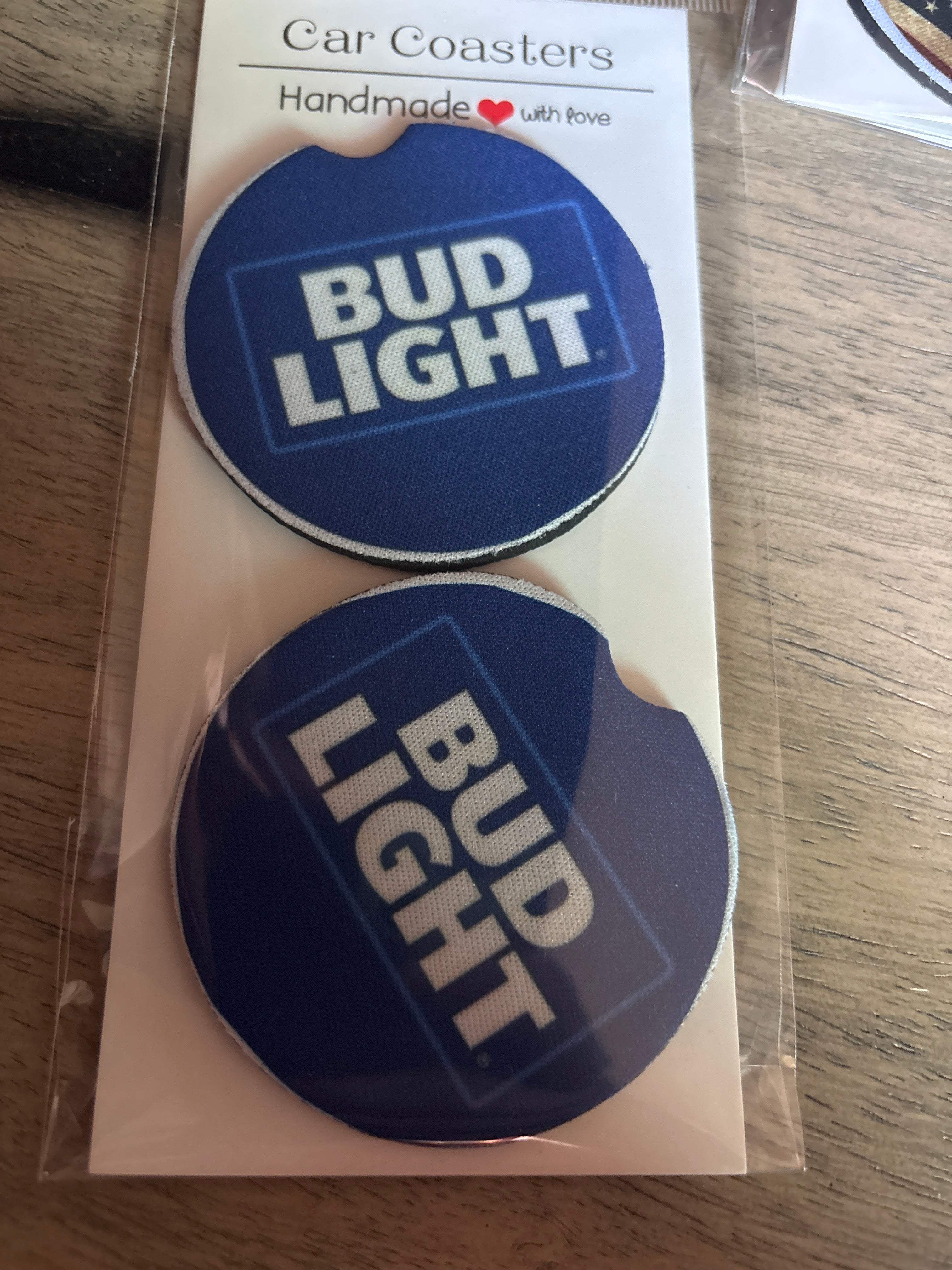 Bud light car coasters