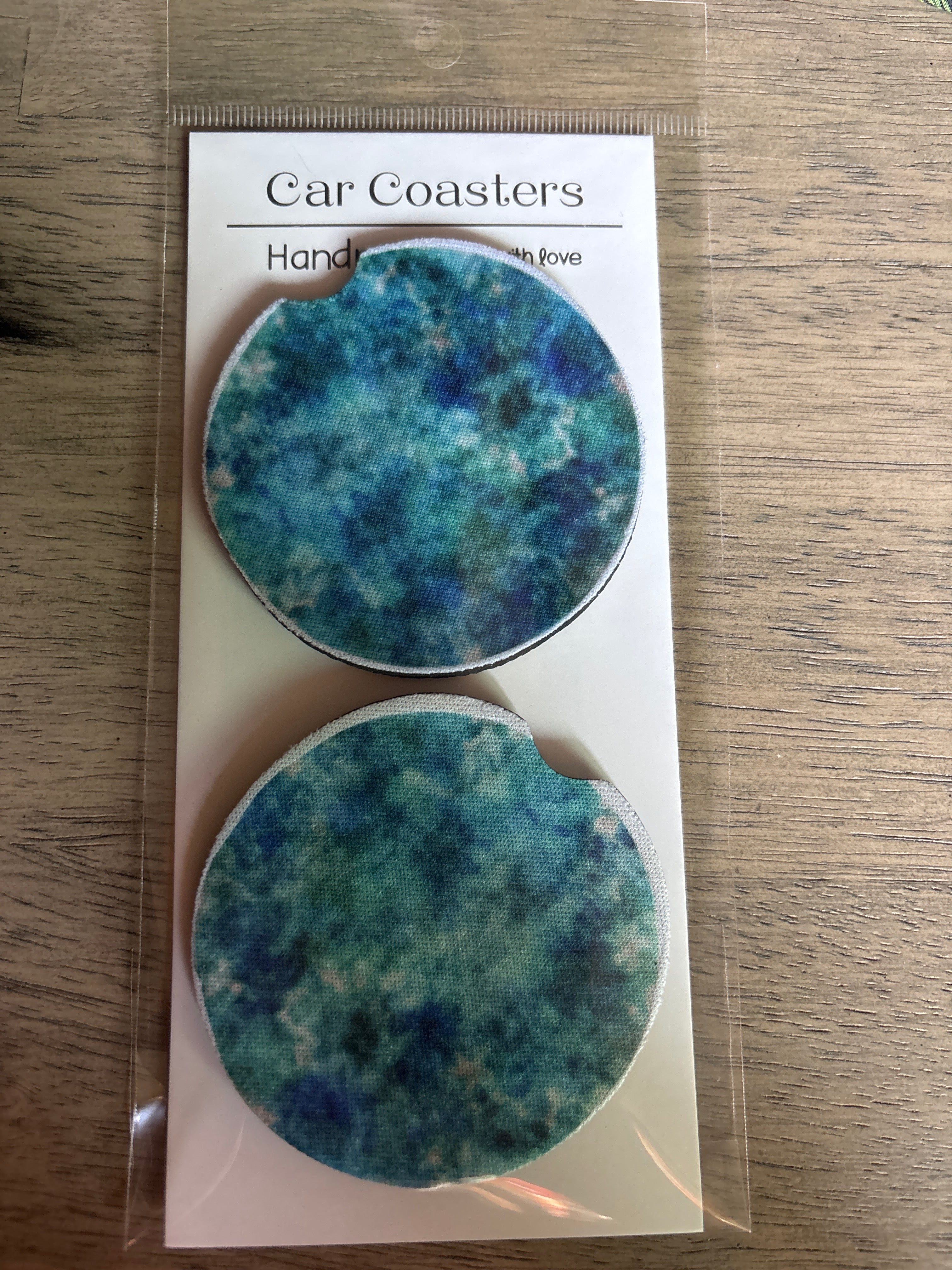Blue marble car coasters