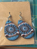 Sublimation blue fancy earrings