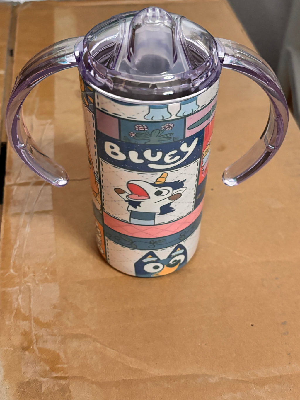Blue Collage Sippy