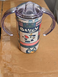 Blue Collage Sippy
