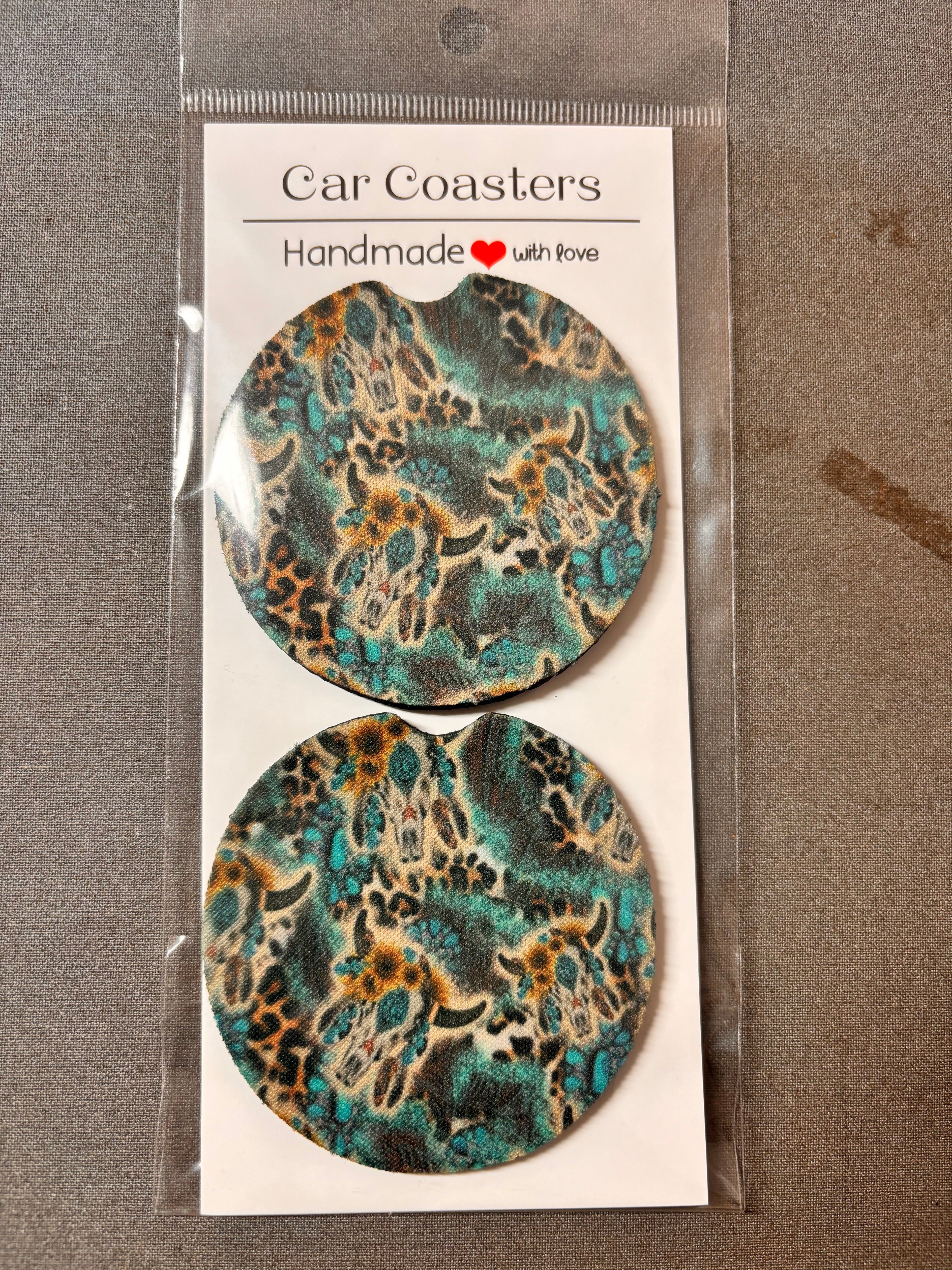 Western design car coasters