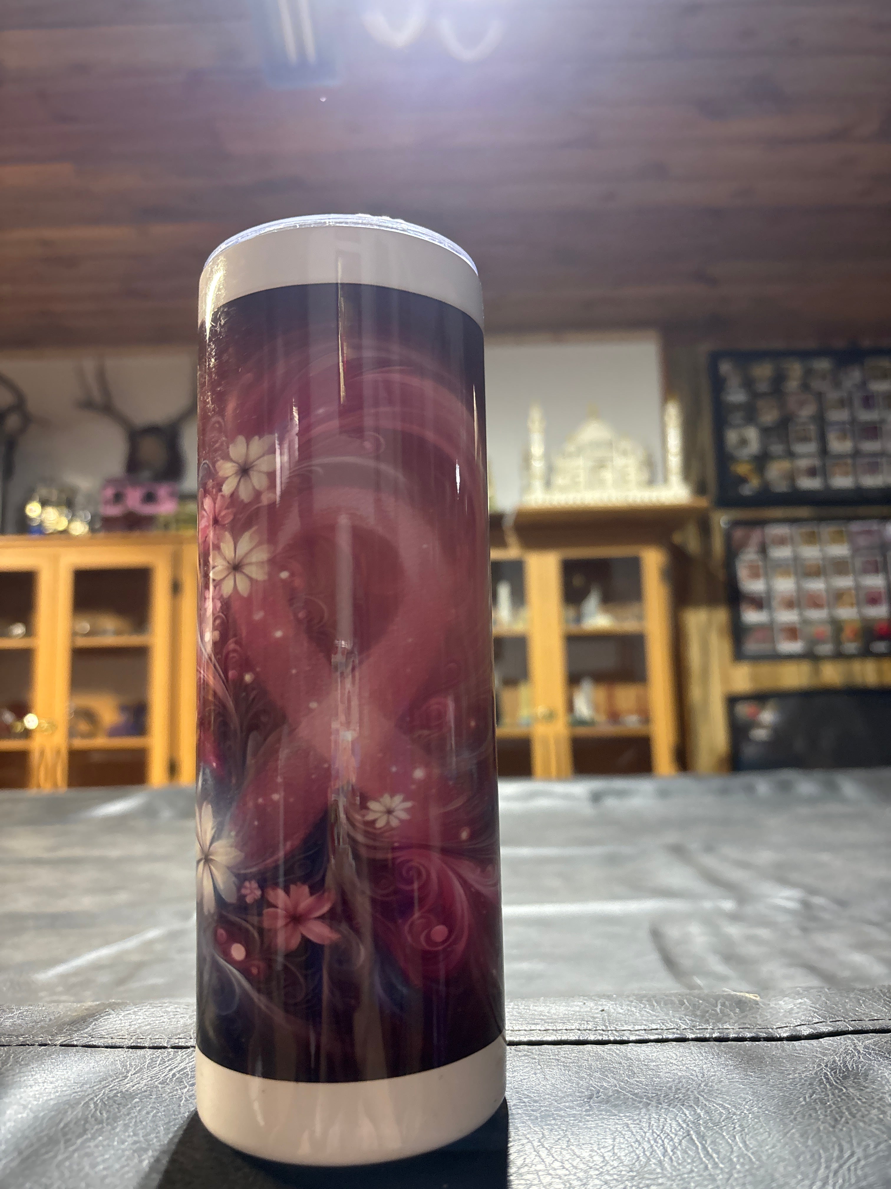 20oz breast cancer ribbon tumbler