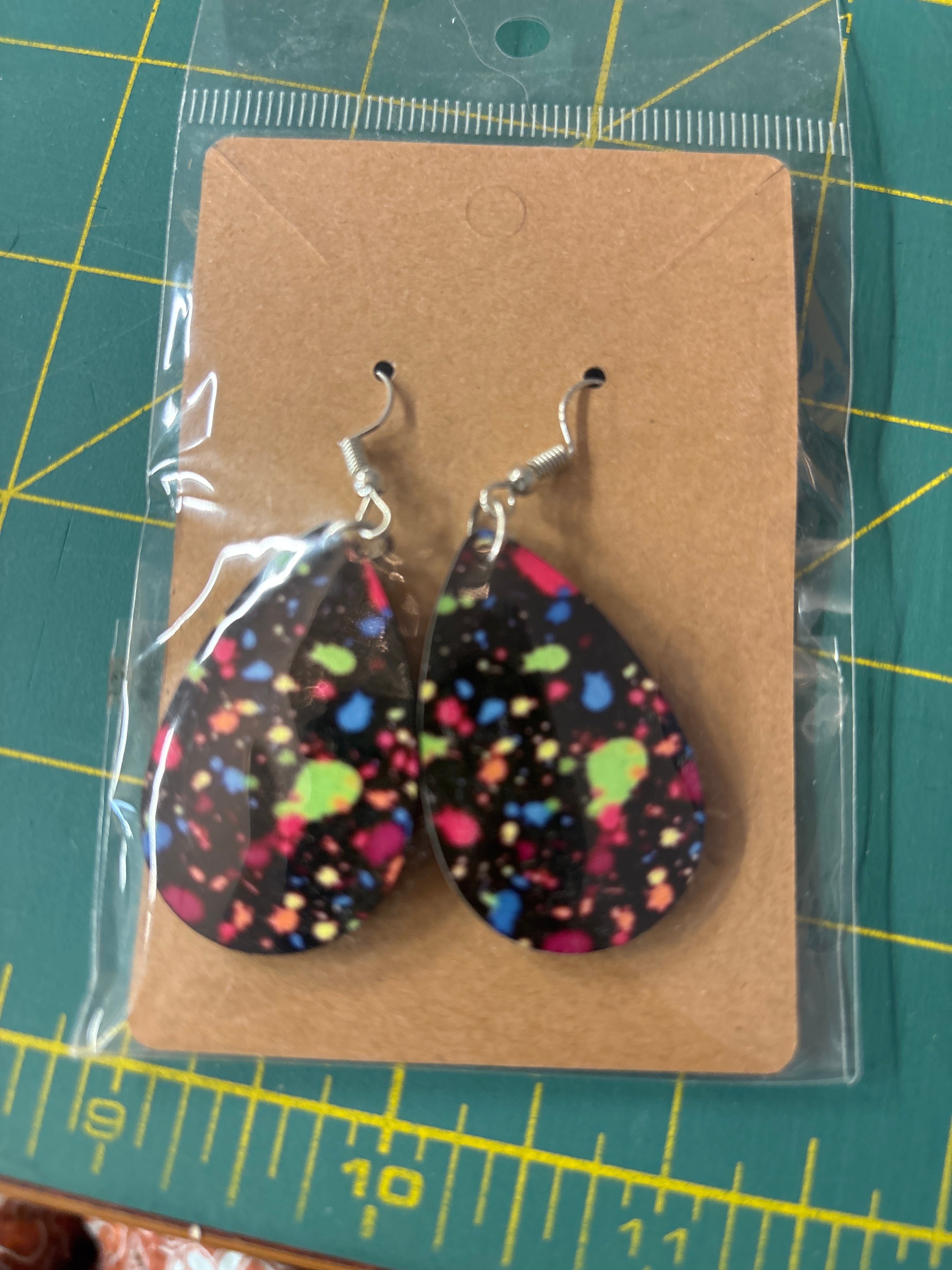 Sublimation splatter paint earrings
