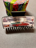 Red truck and Christmas tree hair clip