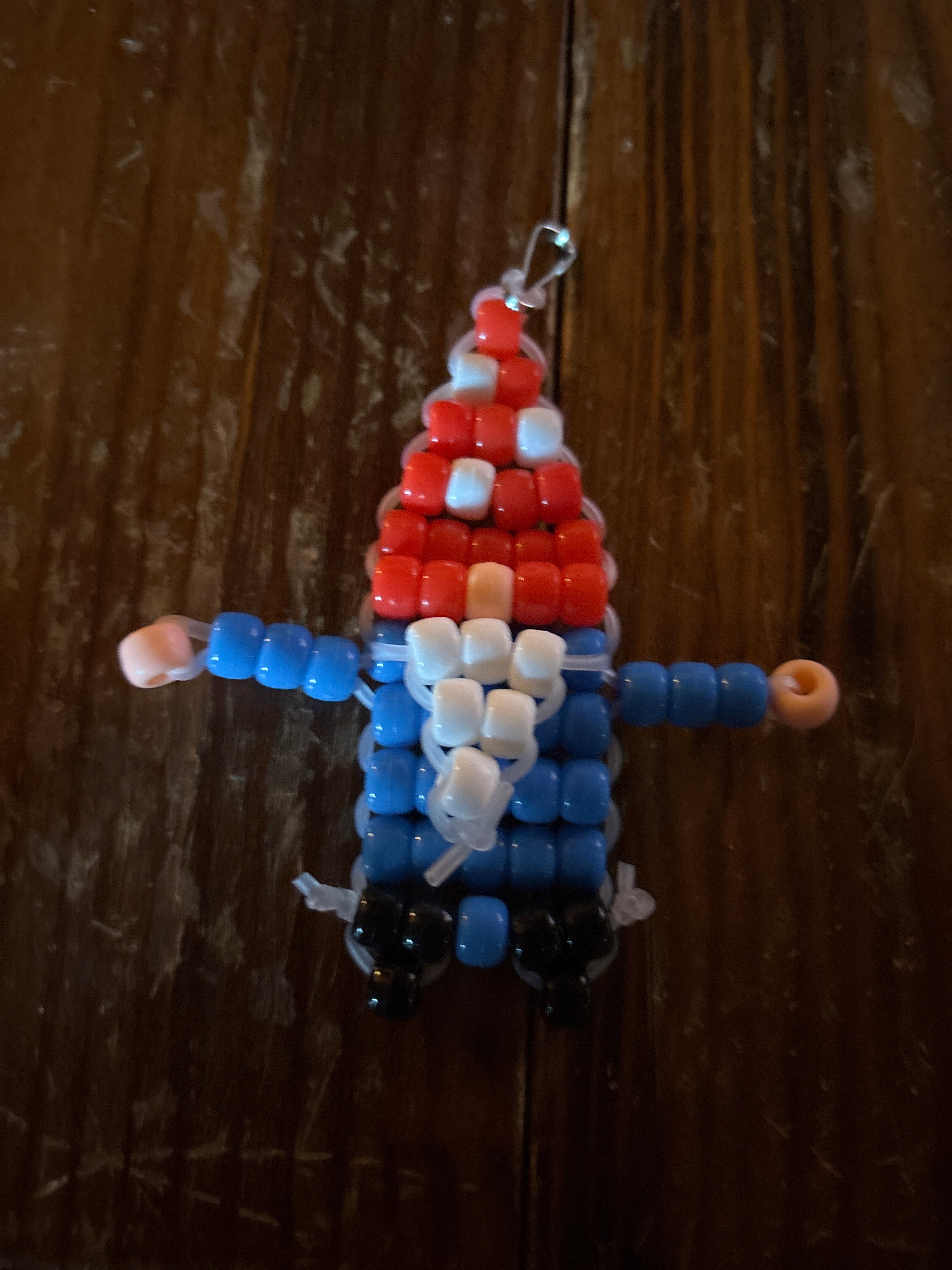 Gnome beaded keychain