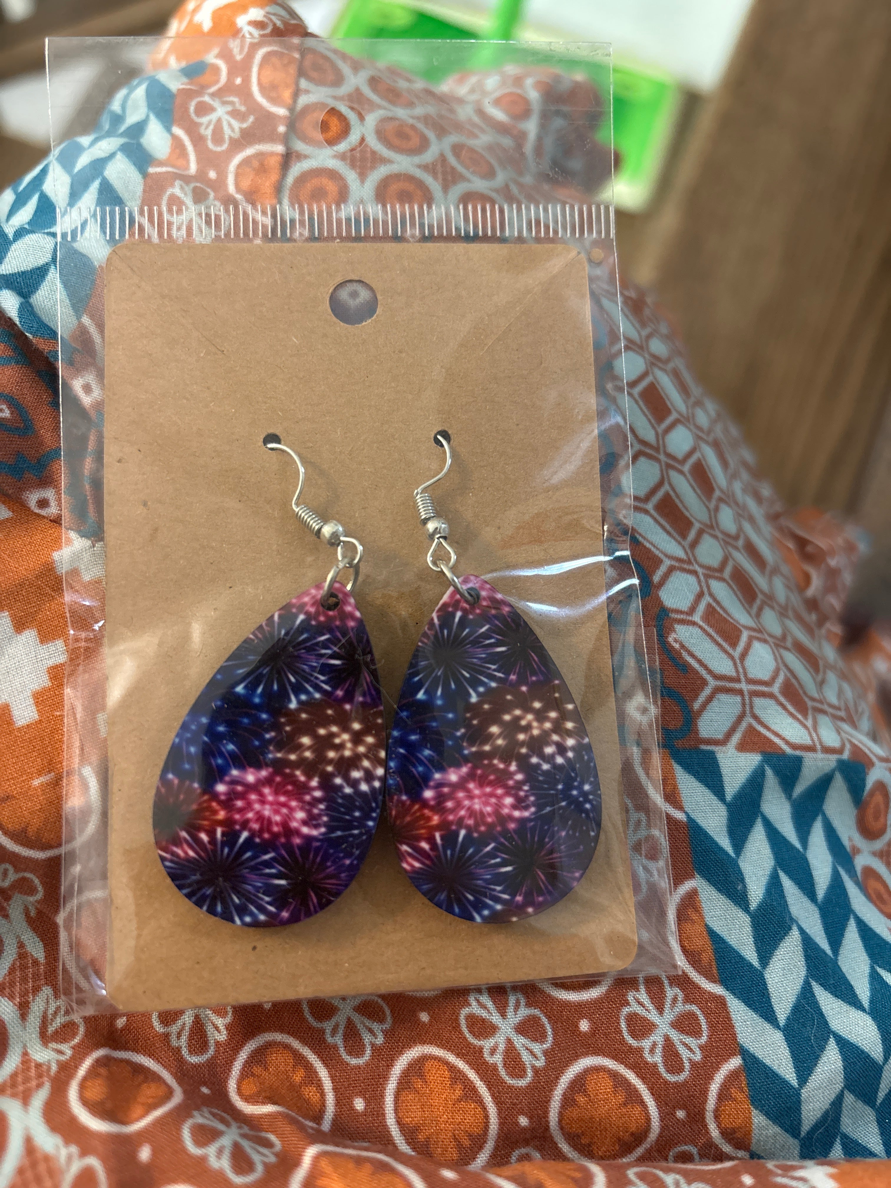 Firework sublimation earrings