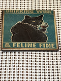 Drinking wine and feline fine cat magnet