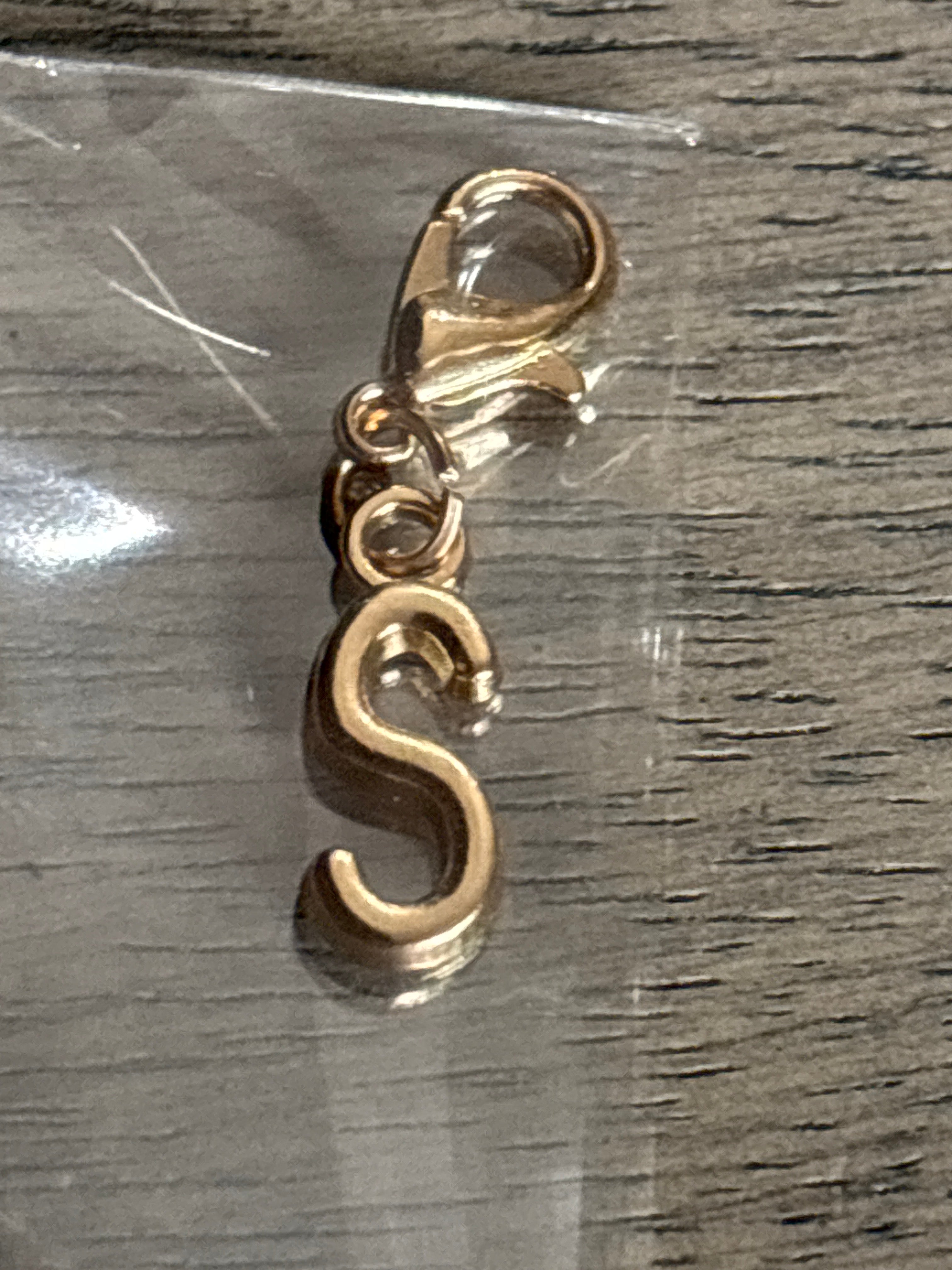 S gold charm