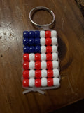 Beaded American Flag Keychain