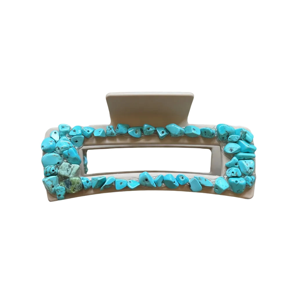 Turquoise beaded hairclip