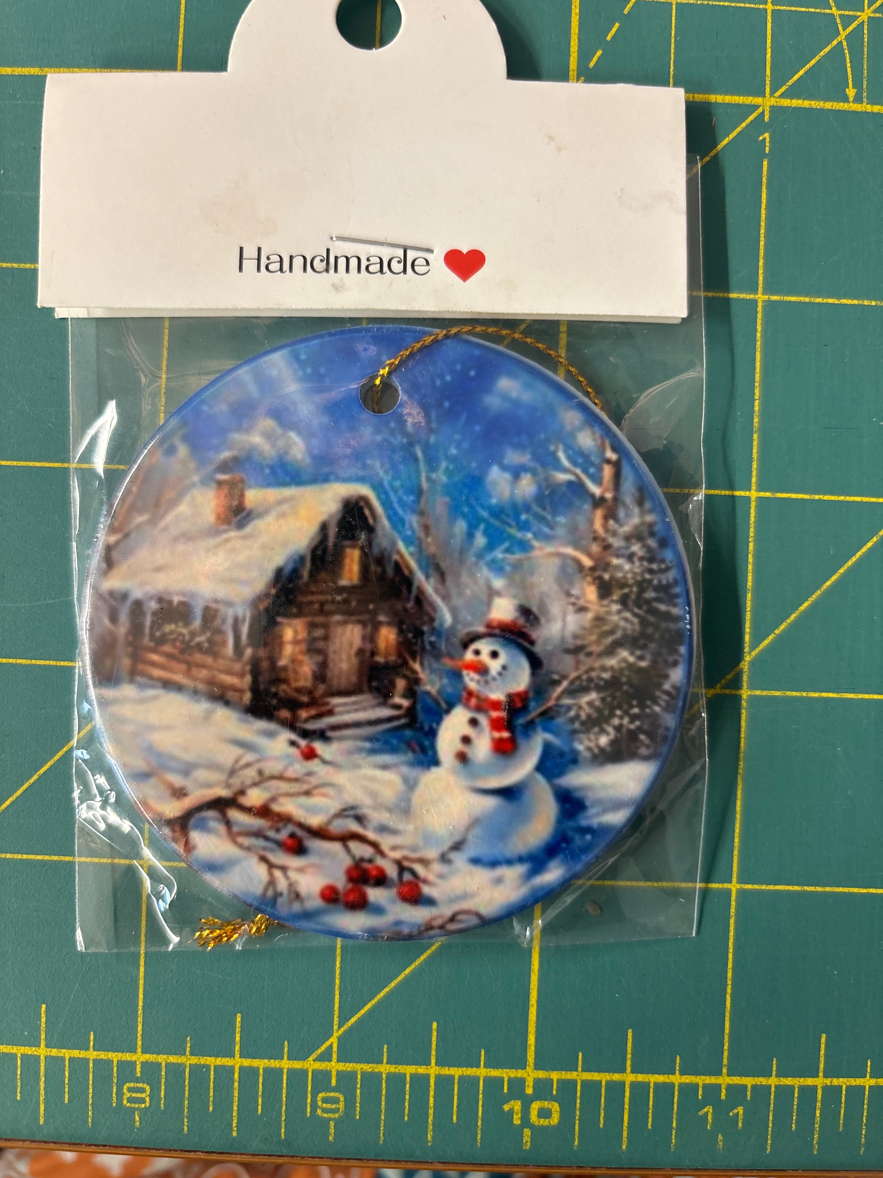 Sublimation snowman and cottage ornaments