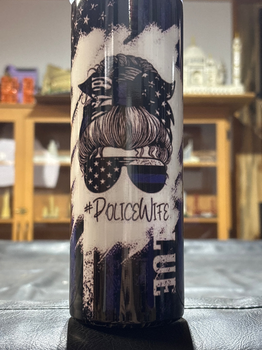 20oz back the blue tumbler
