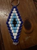 Beaded evil eye keychain