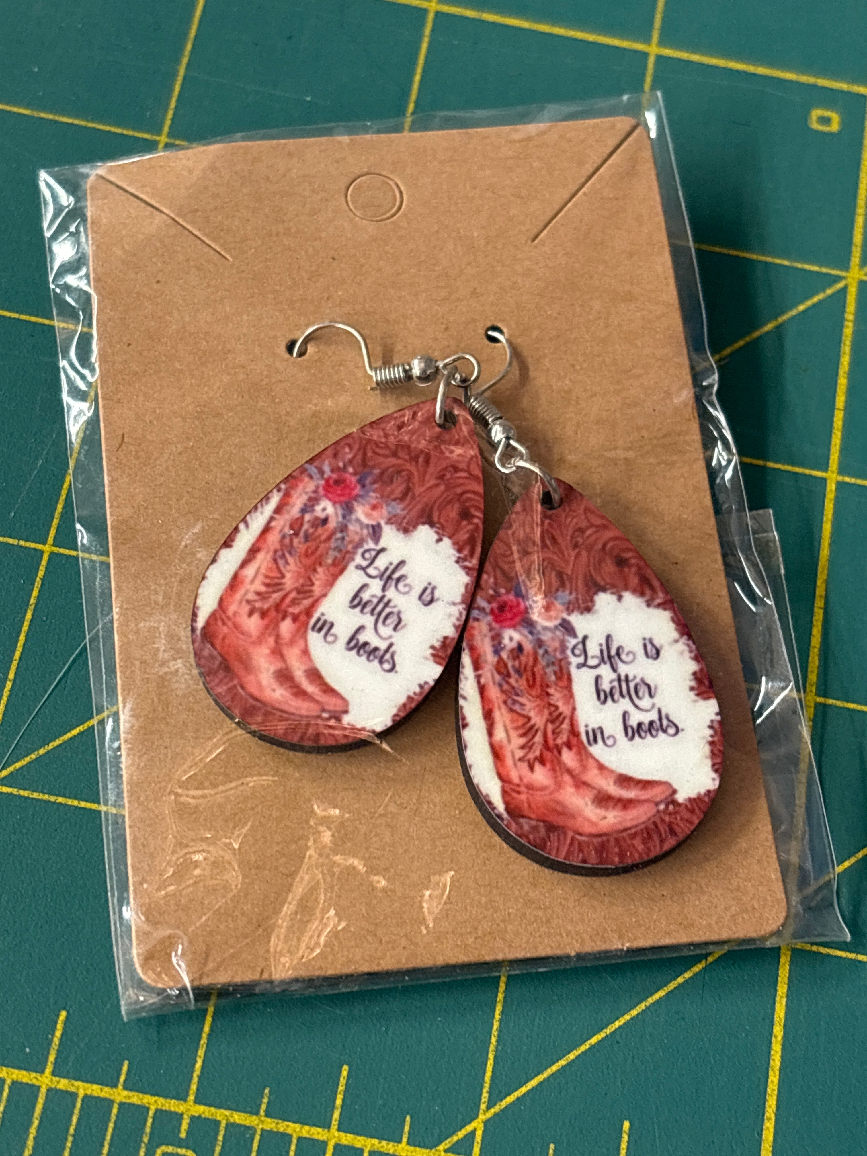 Sublimation life is better in boots earrings