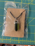 Glass like green gem necklace