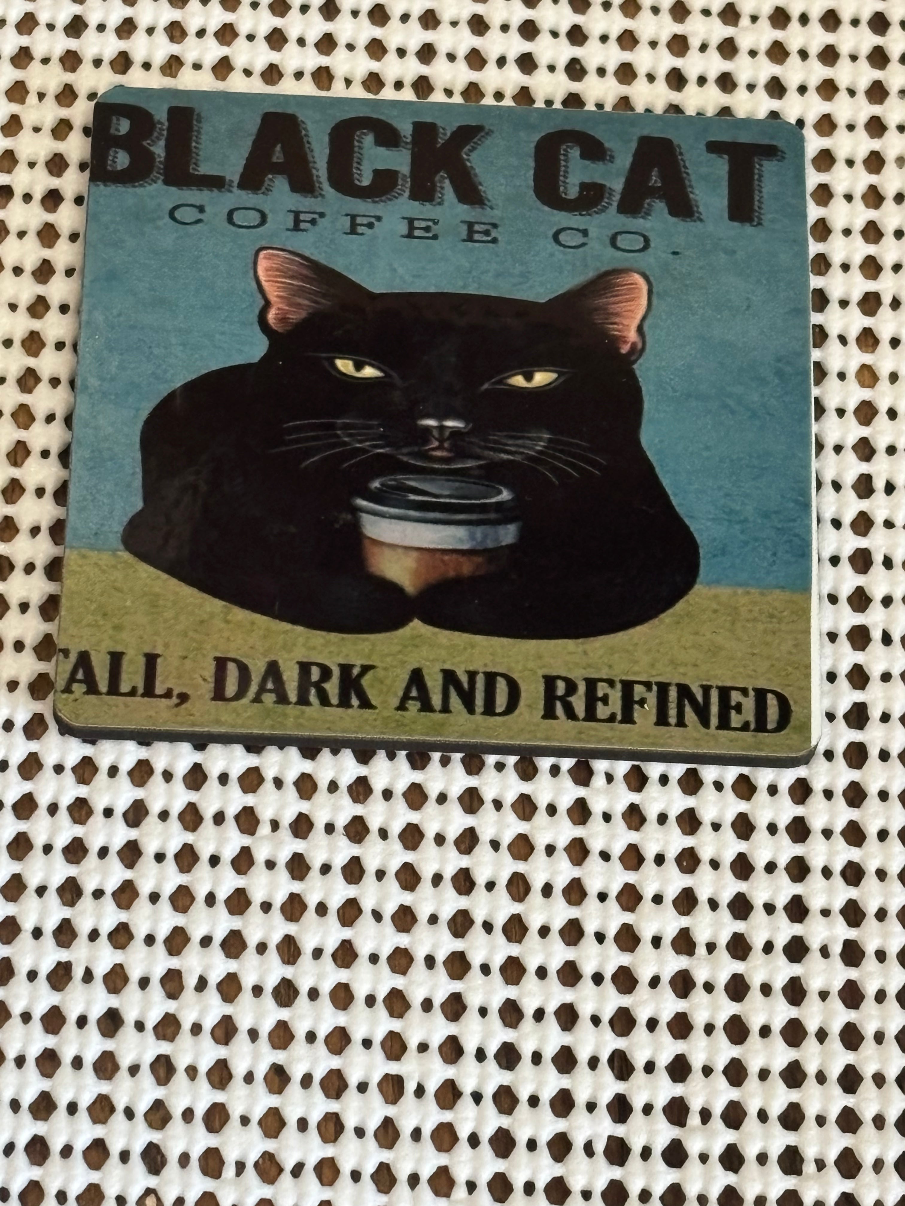 Black cat magnet