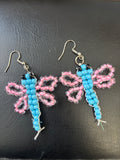 Dragonfly seed bead earrings