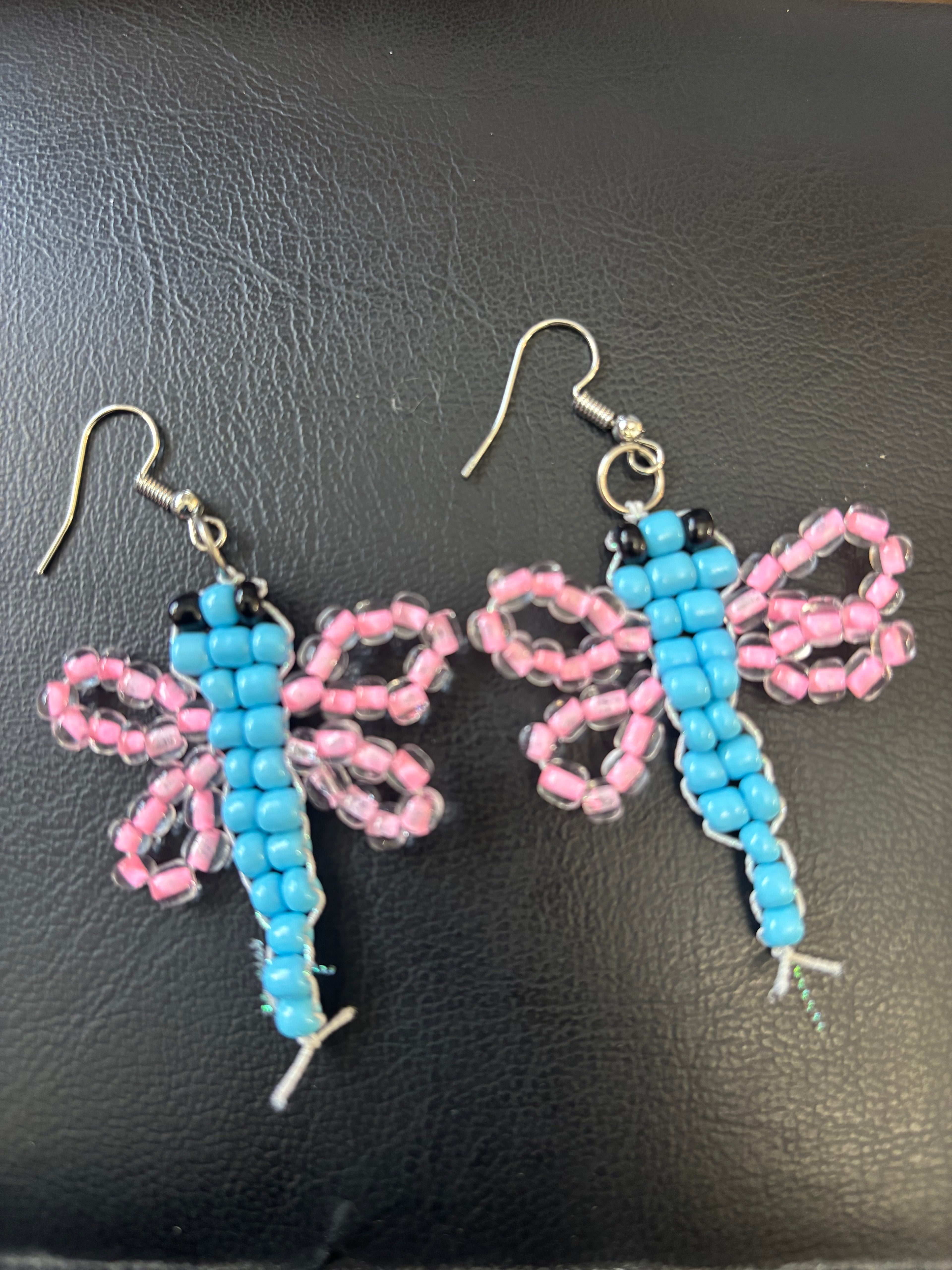 Dragonfly seed bead earrings