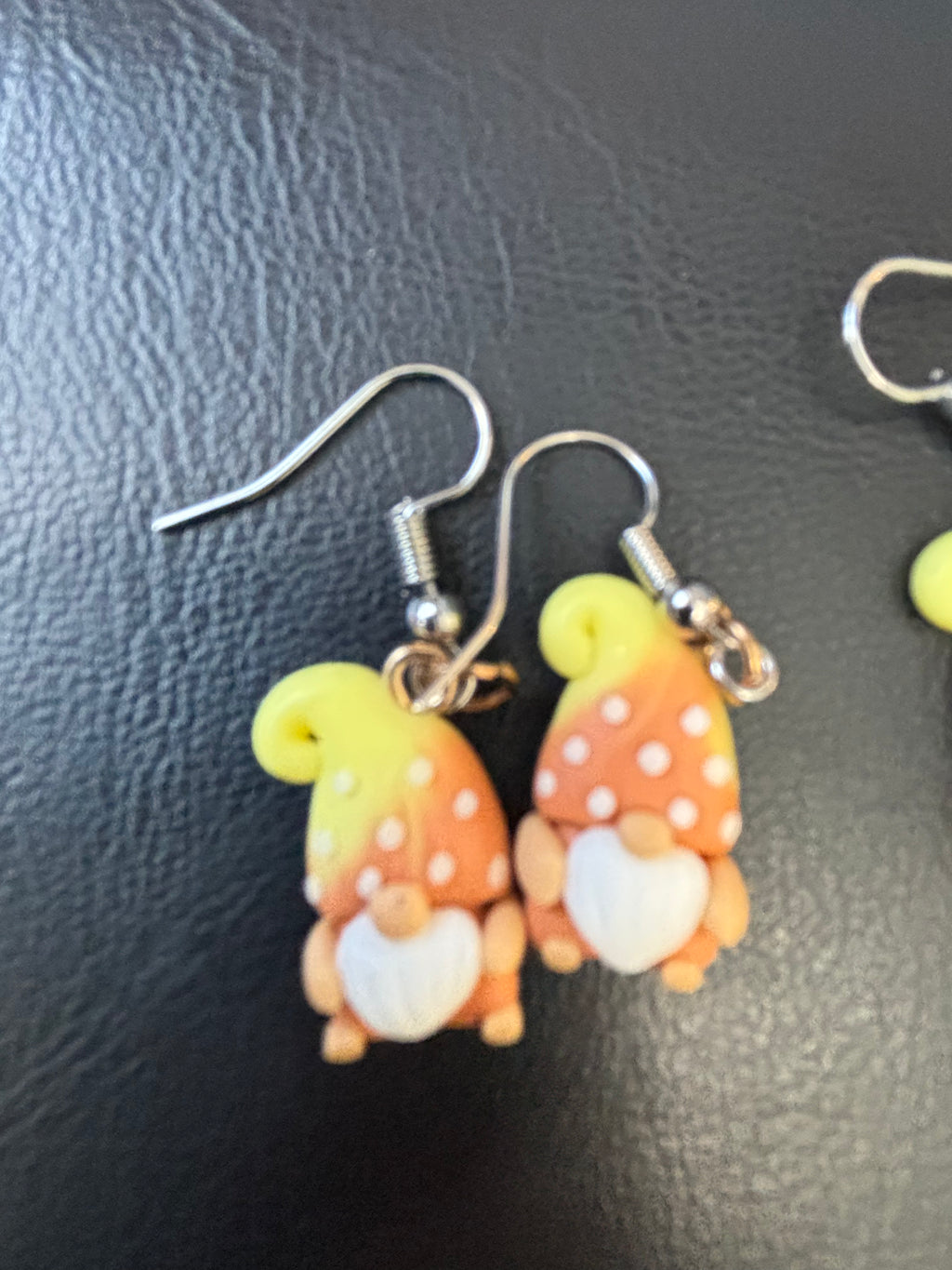 Yellow gnome earrings