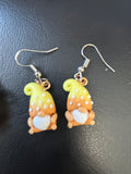 Yellow gnome earrings