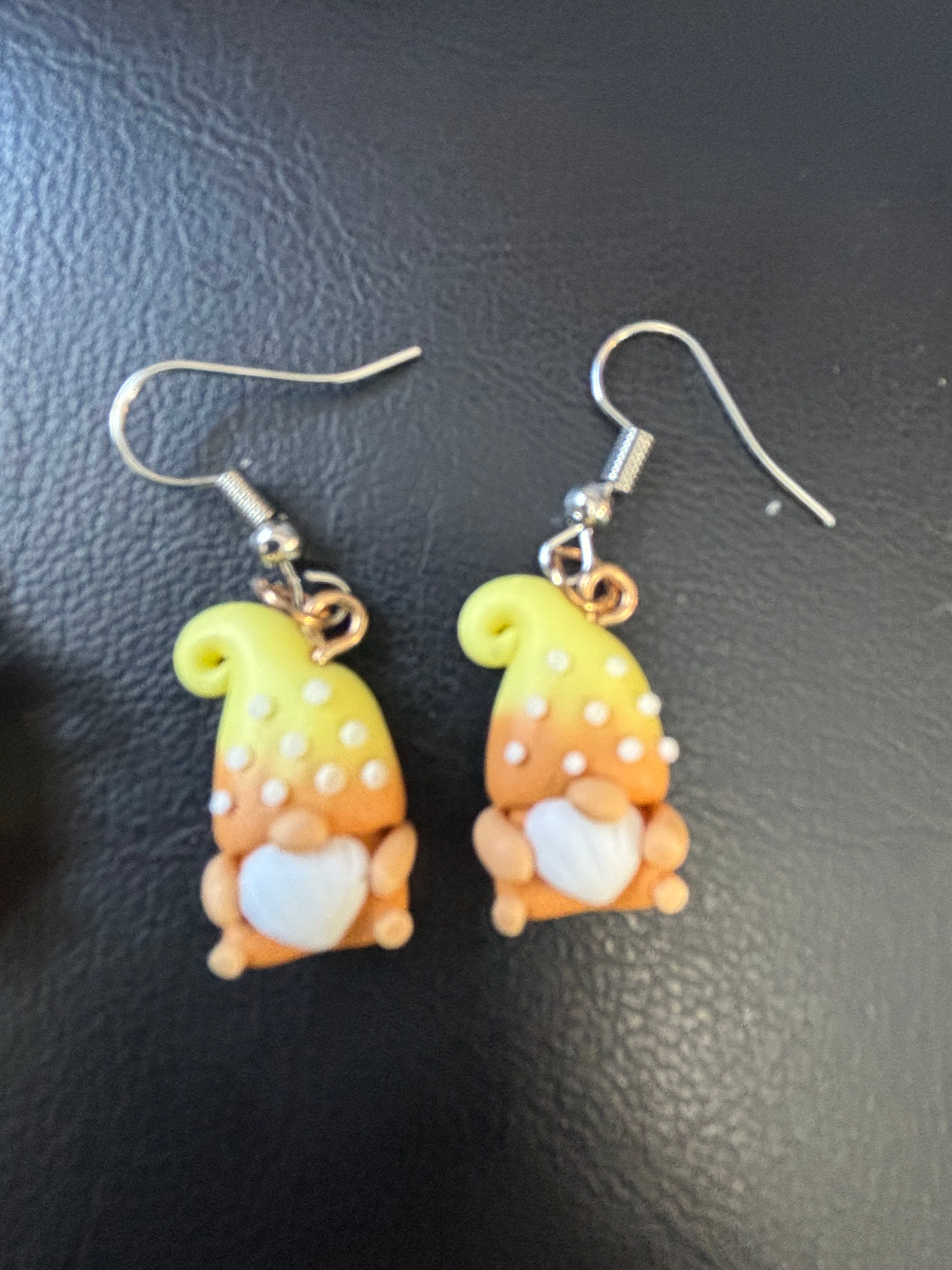 Yellow gnome earrings