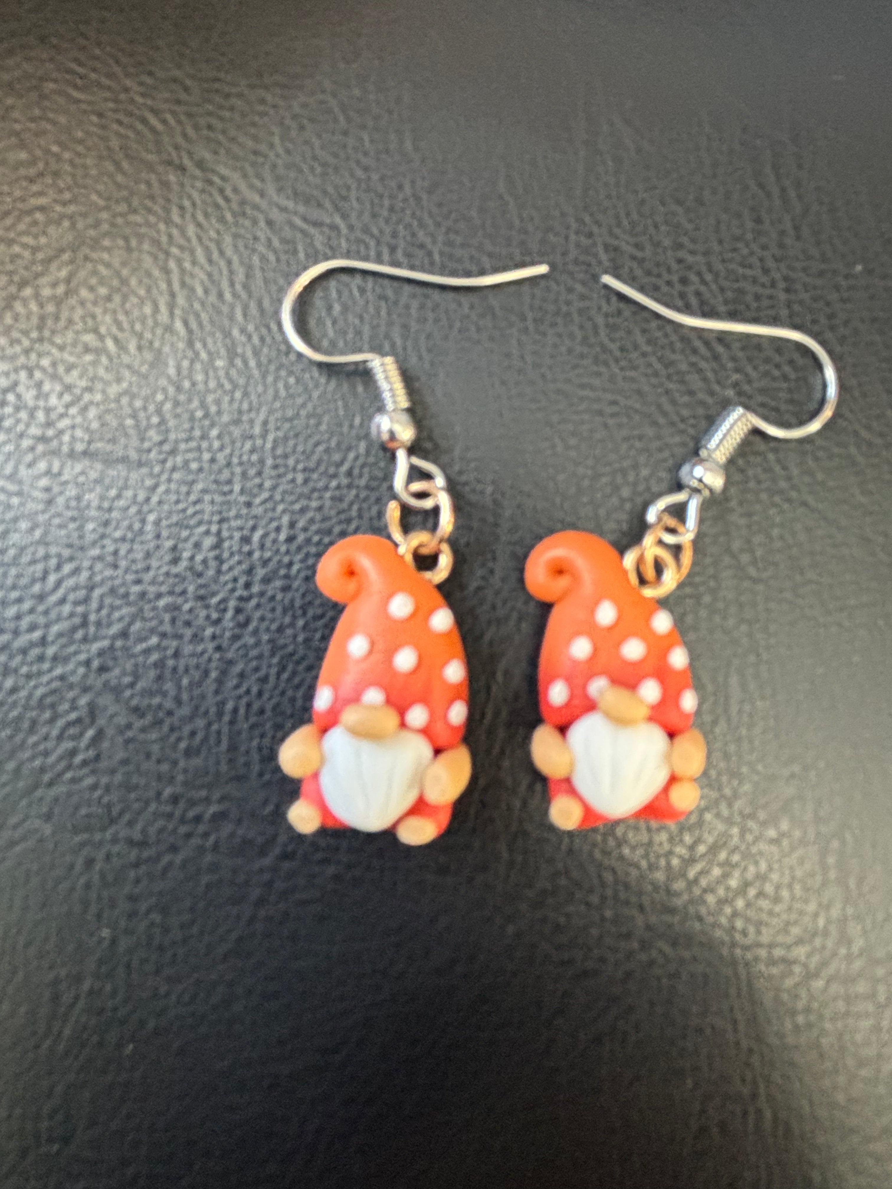 Orange gnome earrings